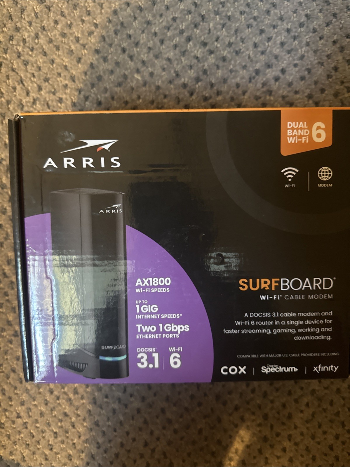 Arris G18 Cable Modem Router Combo Fast DOCSIS 3.1 Multi-Gigabit WiFi 6 AX1800