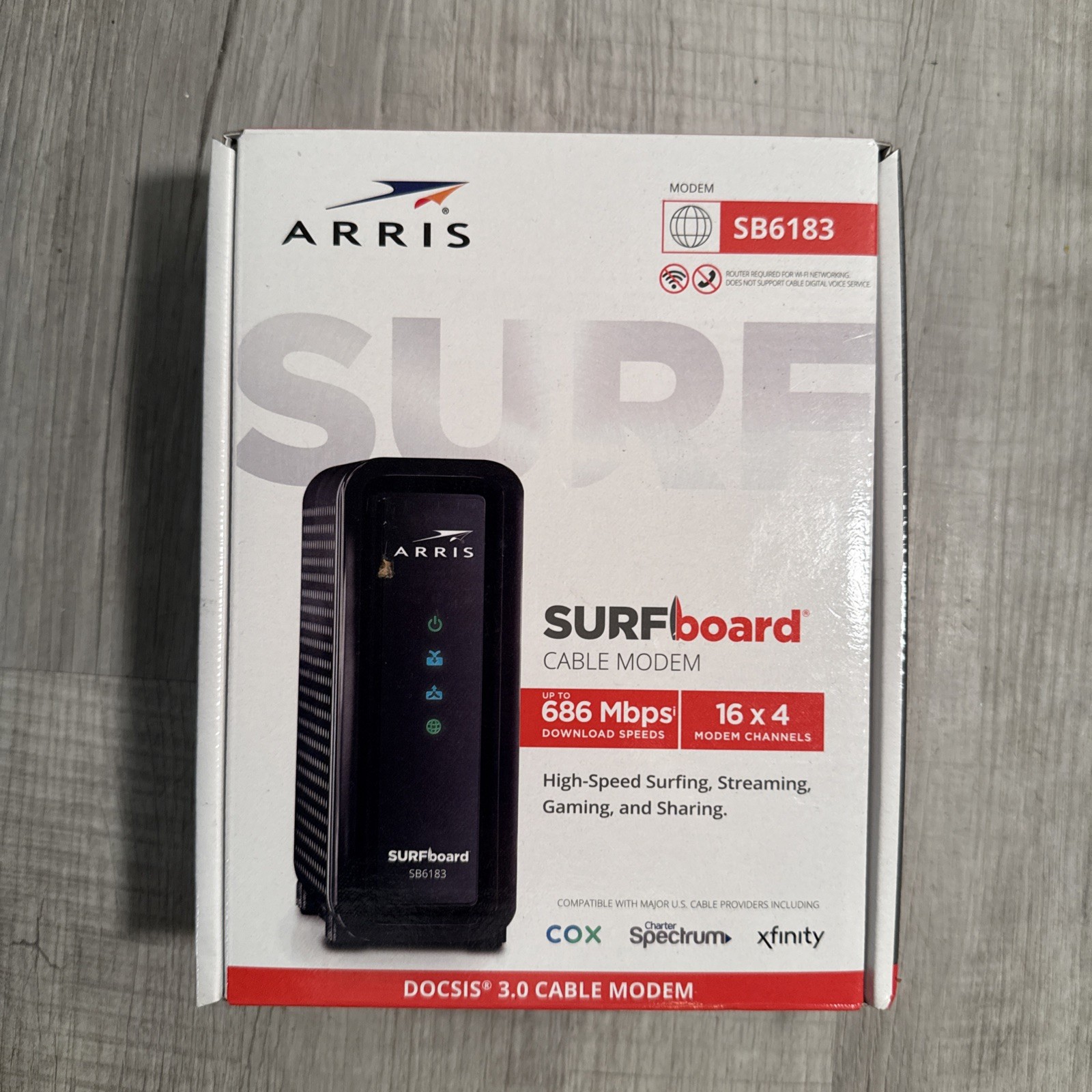 ARRIS SURFboard SB6183 DOCSIS 3.0 Cable Modem -Xfinity Spectrum BLACK New Sealed