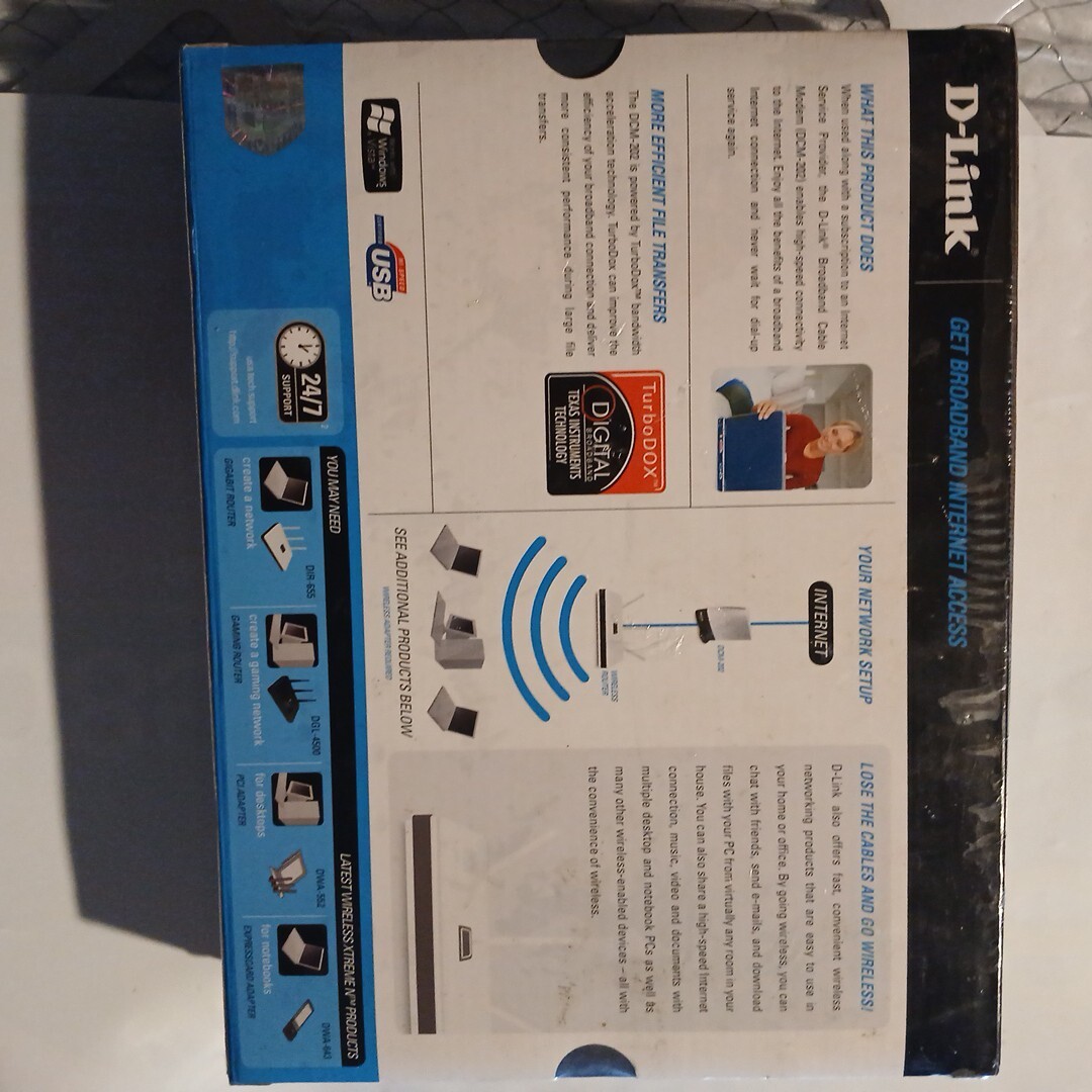 D-Link DCM-202 Broadband Cable Modem DOCSIS 2.0 Cable Modem Sealed New