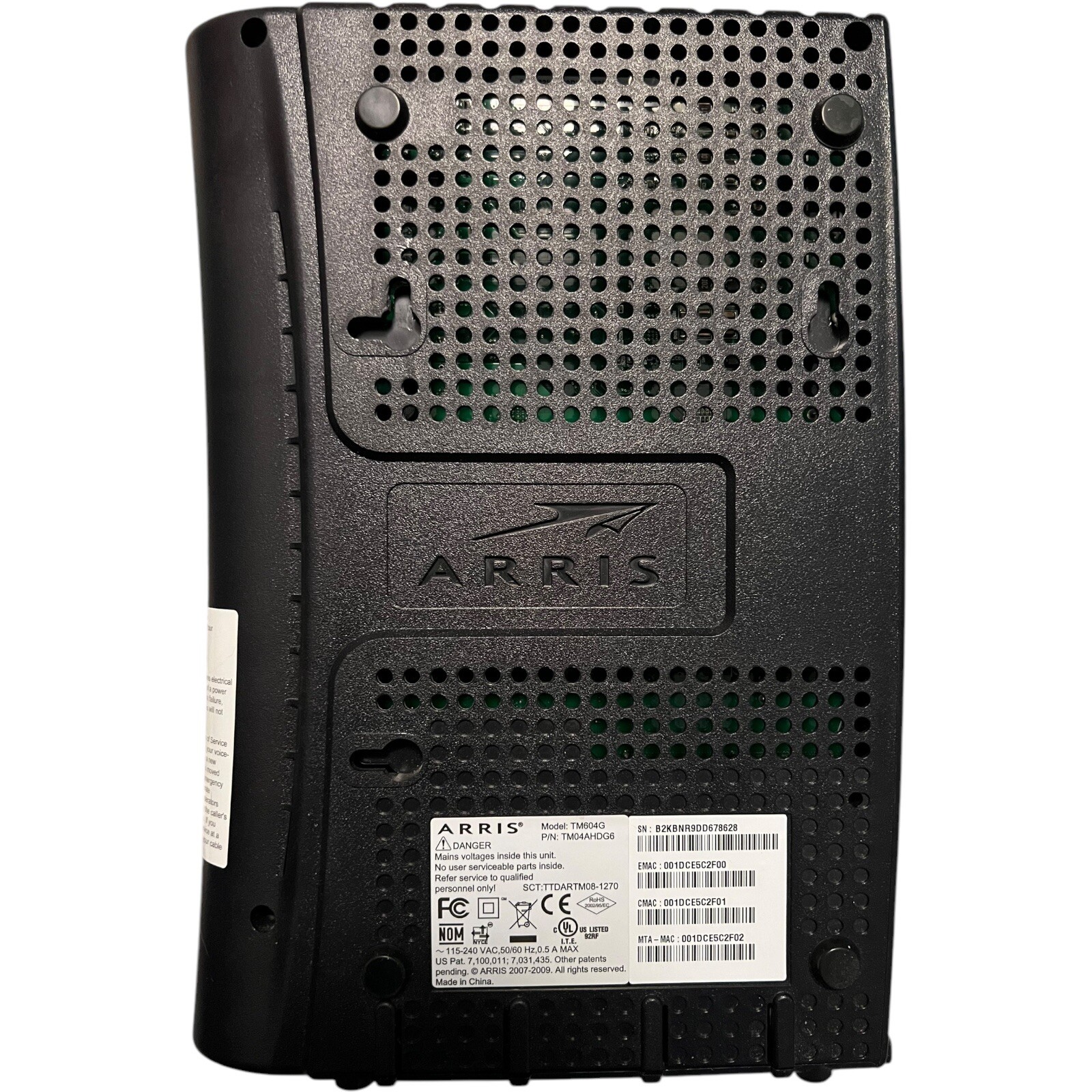 ARRIS TM604G TM604G/CT Touchstone Telephony Cable Modem Voice VoIP – No Adapter