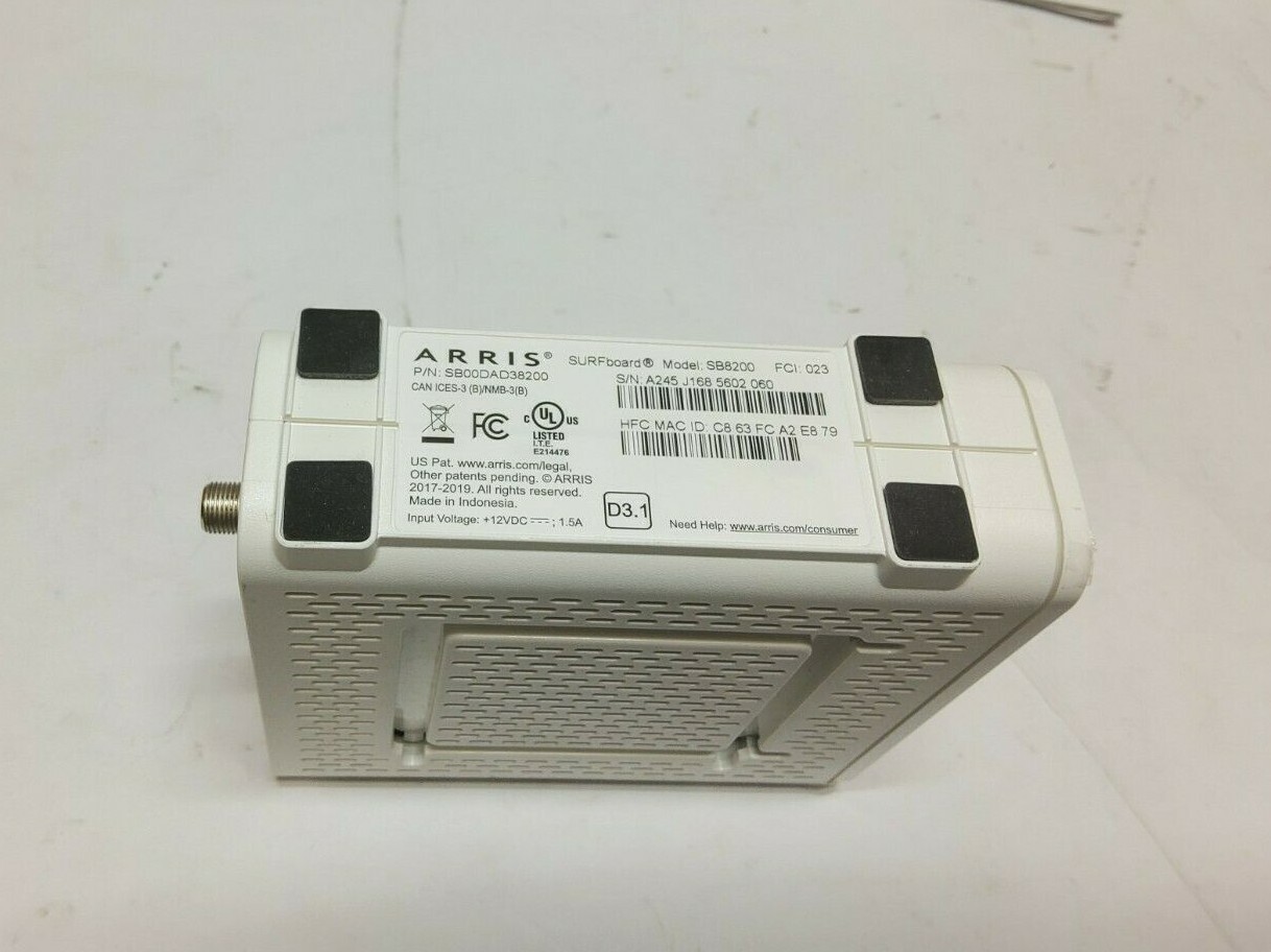 ARRIS SURFboard SB8200 DOCSIS 3.1 10 Gbps Cable Modem Dual Gigabit Ethernet Port