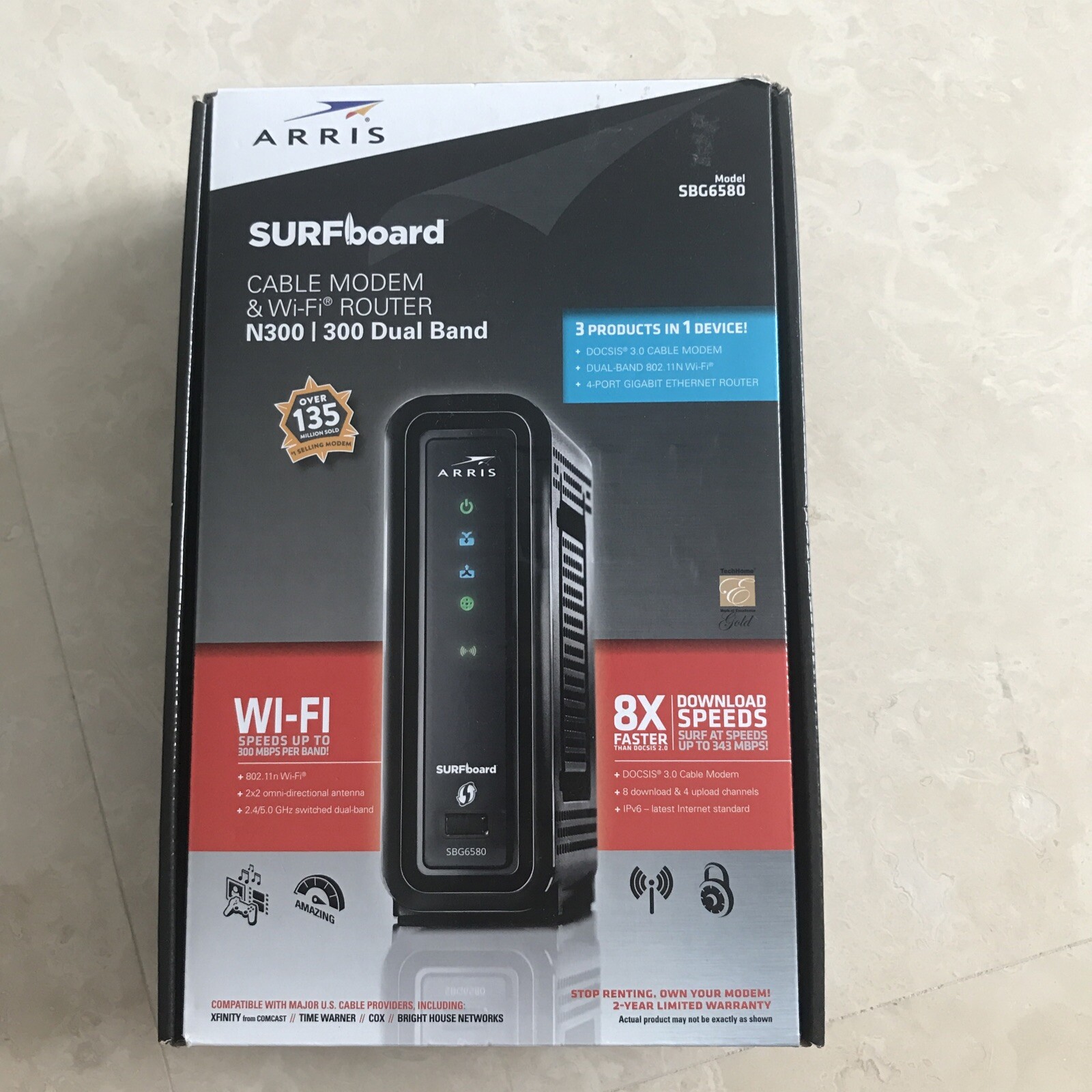 Motorola Arris SURFboard Modem& Wi-Fi Router Model SBG6580 – N300 Dual Band