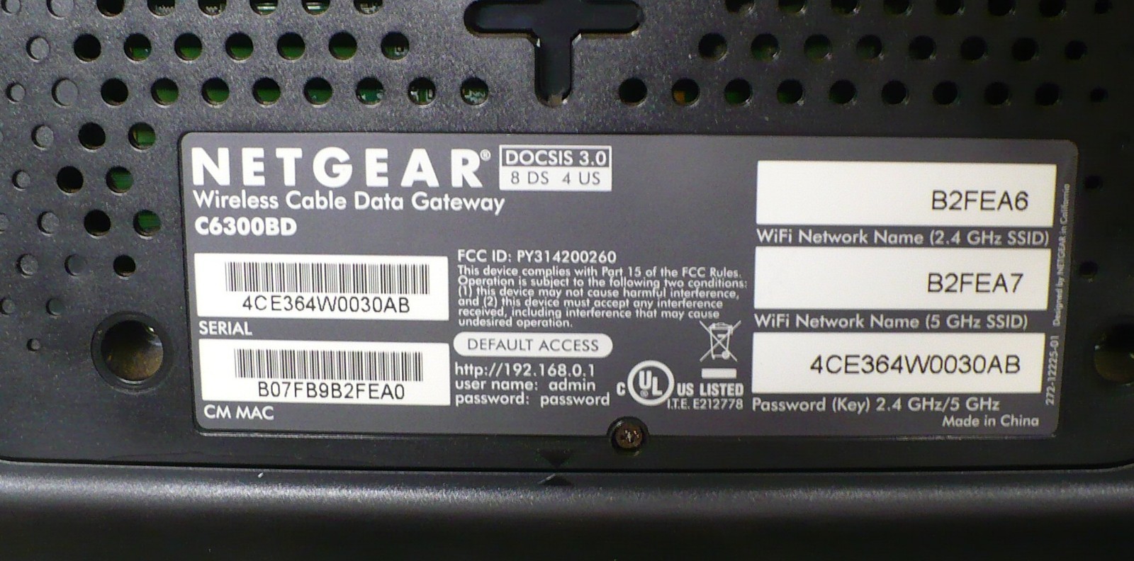 Netgear C6300BD AC1900 Docsis 3 Cable Modem Wireless Router Comcast Xfinity COX