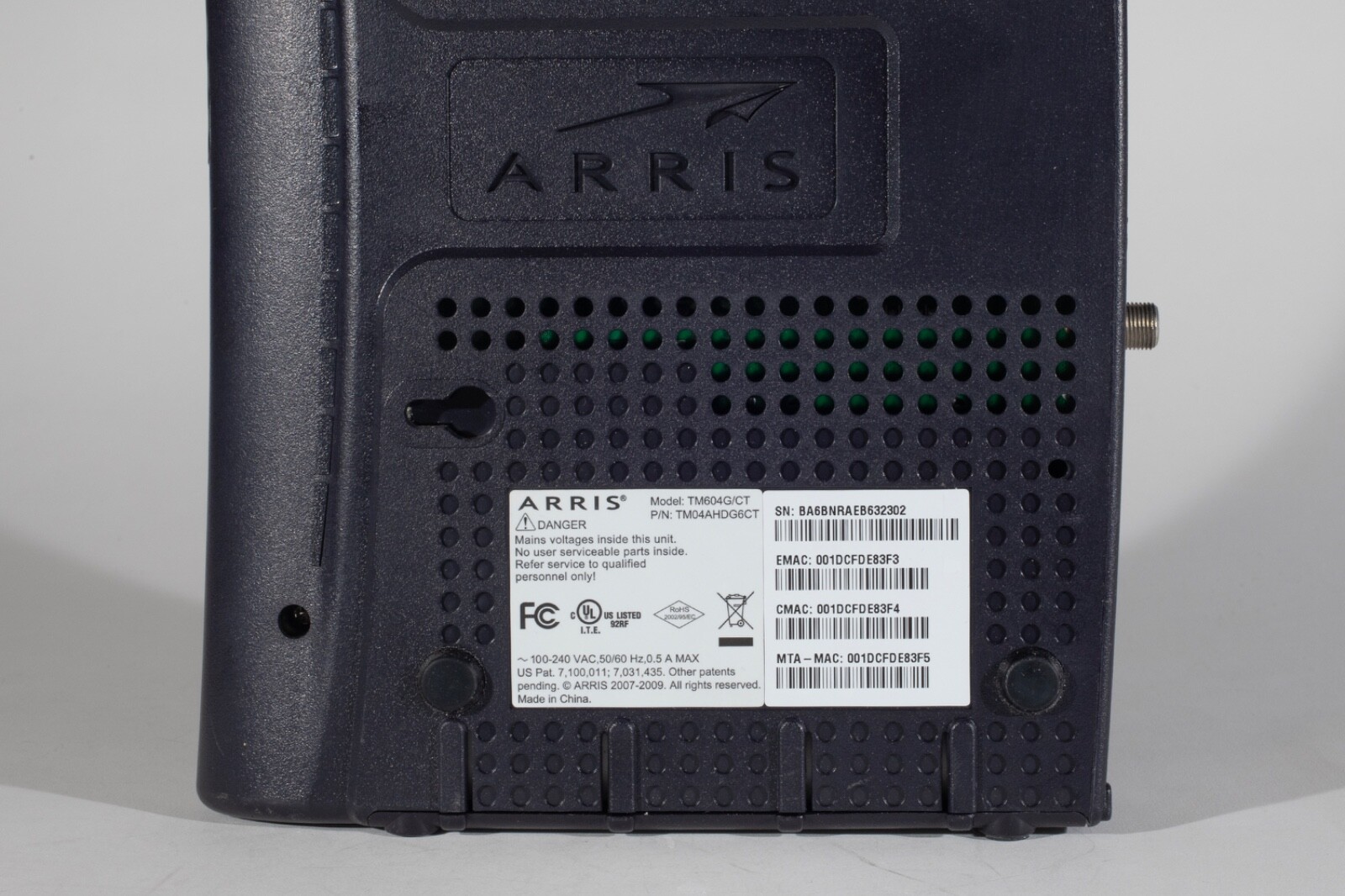 Arris TM604G/CT Touchstone Telephony Cable Modem TM04AHDG6CT