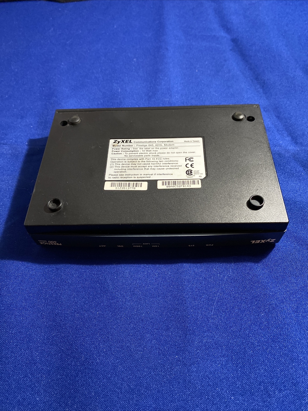 ZyXel Prestige 600 Series 645M ADSL Modem Internet Access Bridge & Power Adaptor