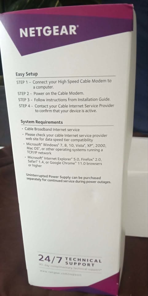 New NETGEAR CM500V Cable Modem for Internet & Voice Xfinity 680mbps
