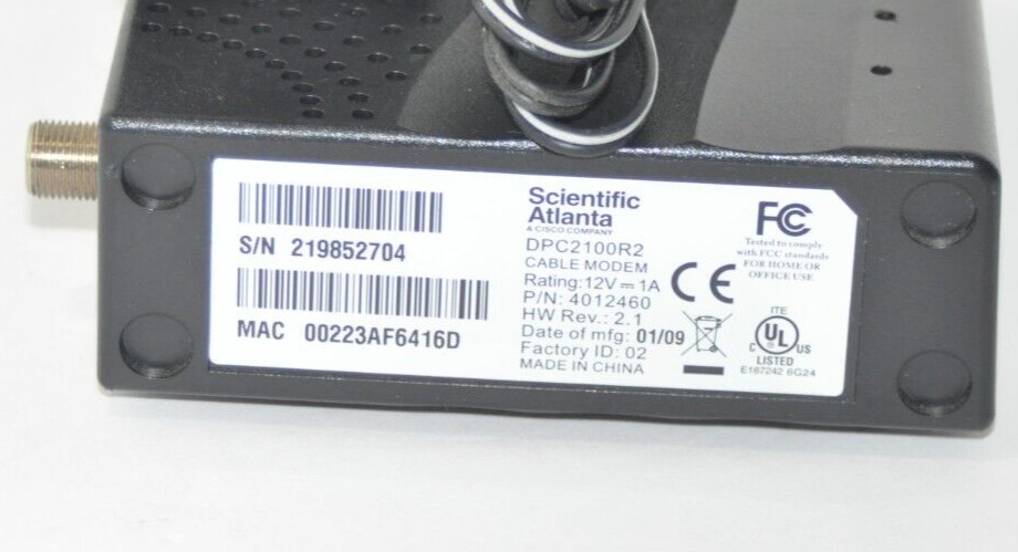 WebStar DPC2100R2 Series Cable Modem by Scientific Atlanta