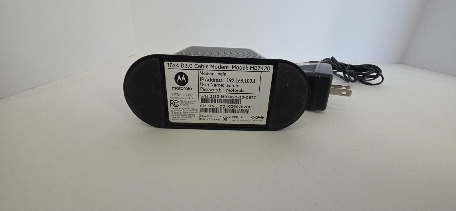 Motorola MB7420 16×4 Docsis 3.0 Cable Modem