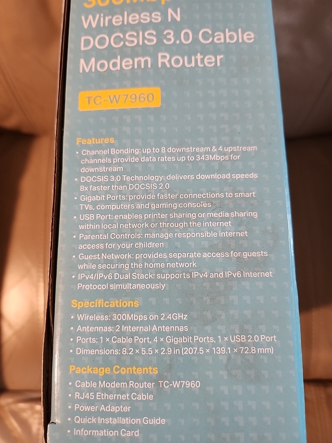 TP-Link TC-W7960 300Mbps Wireless Modem Router – Black