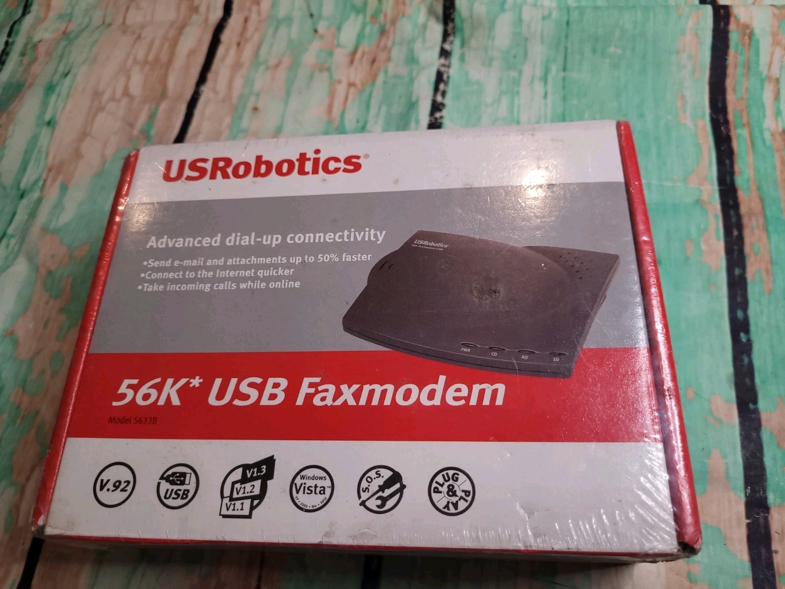 US Robotics USR5633B 56K USB FaxModem Advanced Dial-Up Connectivity Plug & Play