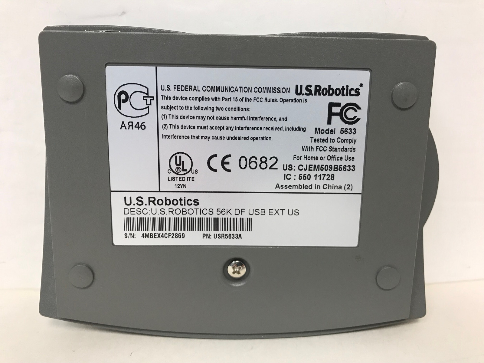 US ROBOTICS USR5633A 56K FAXMODEM USB MODEL 5633 EXTERNAL WITH WARRANTY