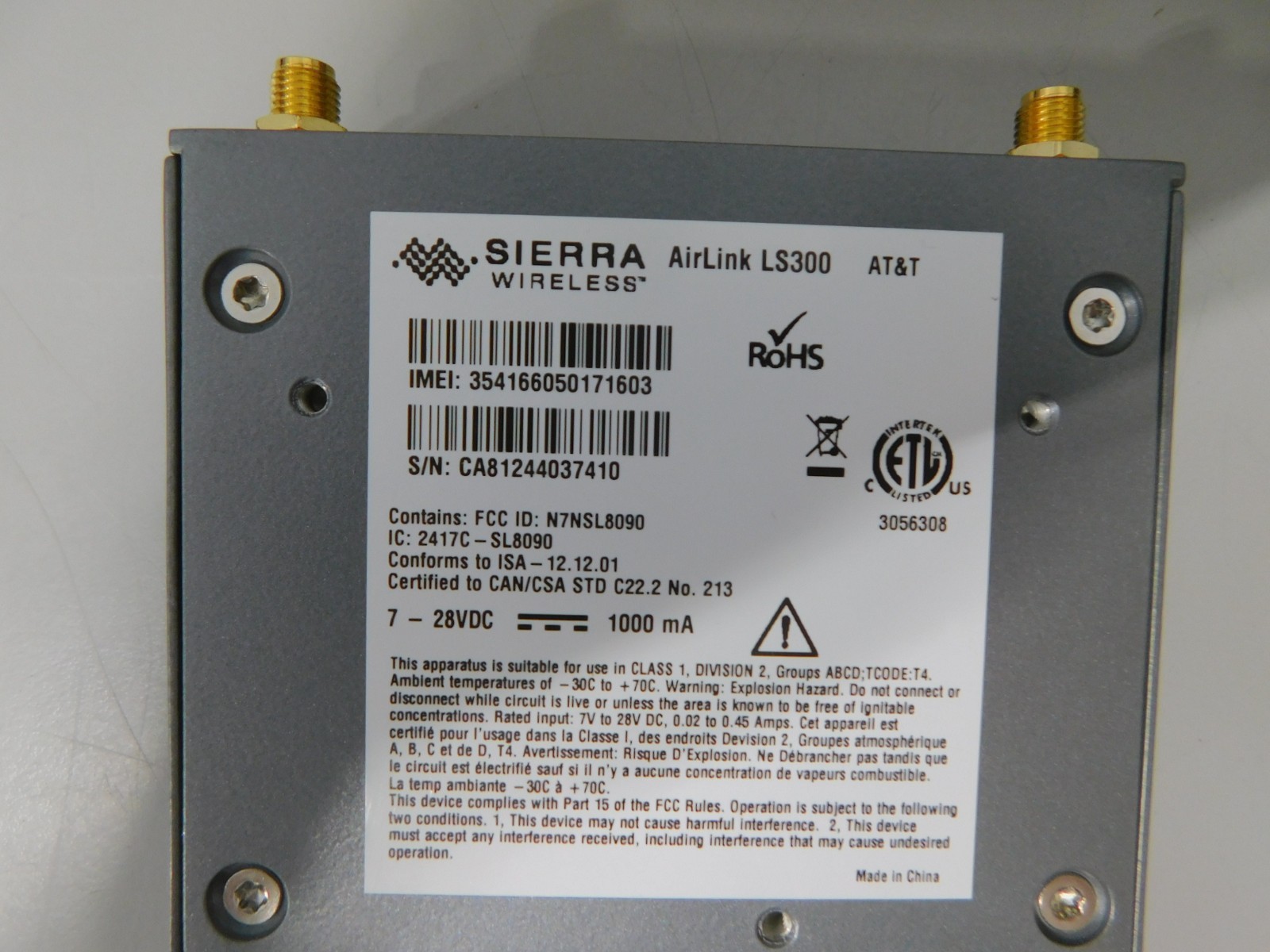 NEW SIERRA WIRELESS AirLink LS300 Industrial 3G Gateway Wireless Router (AT&T)