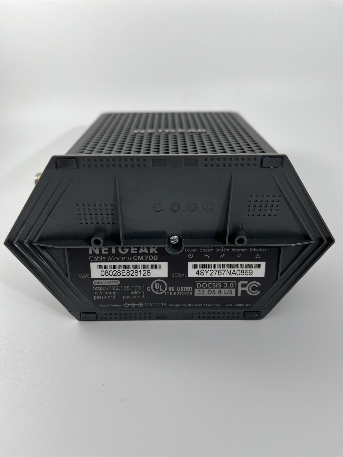 NETGEAR CM700-100NAS Cable Modem One Owner Tested Working