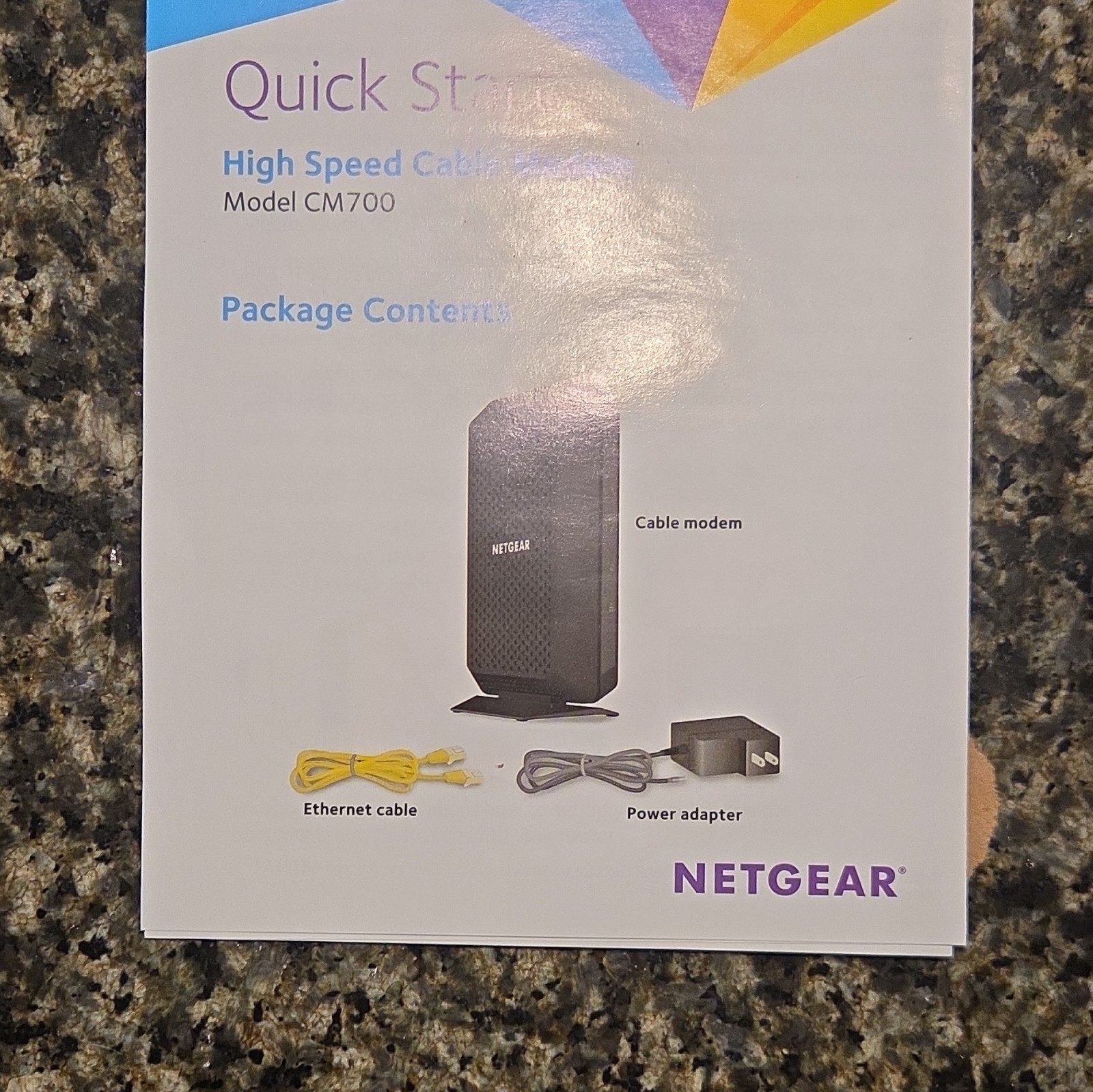 NETGEAR CM700 Cable Modem DOCSIS 3.0 1.4 Gbps Ethernet Black w/Cables