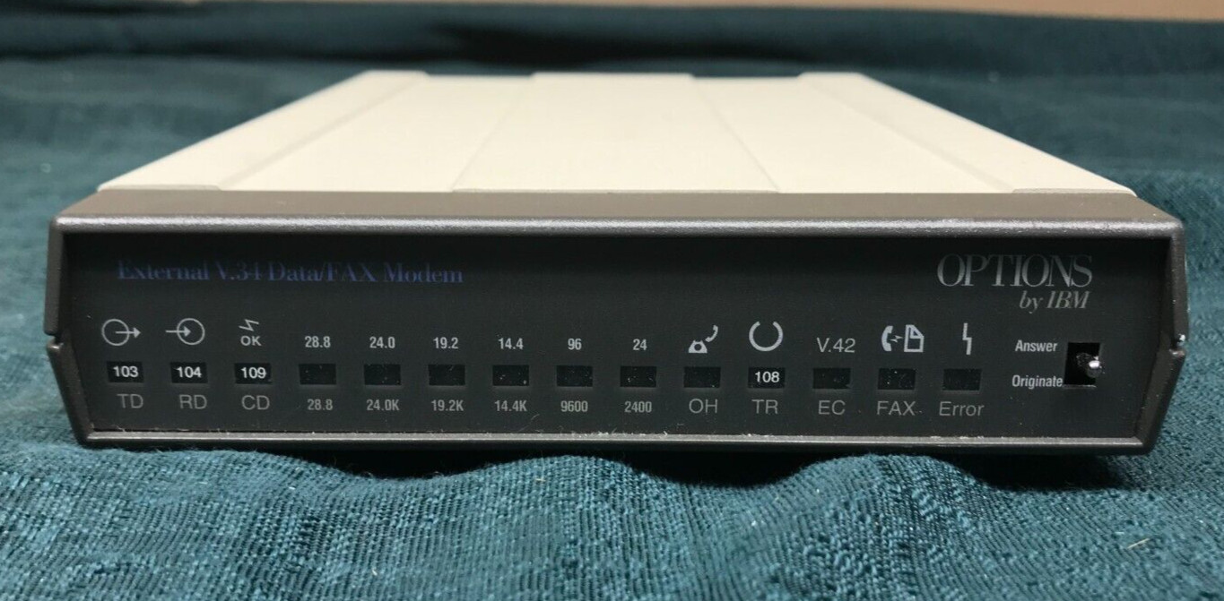 Options by IBM External 33.6K Data Fax Modem MT2834BL NO Power Supply