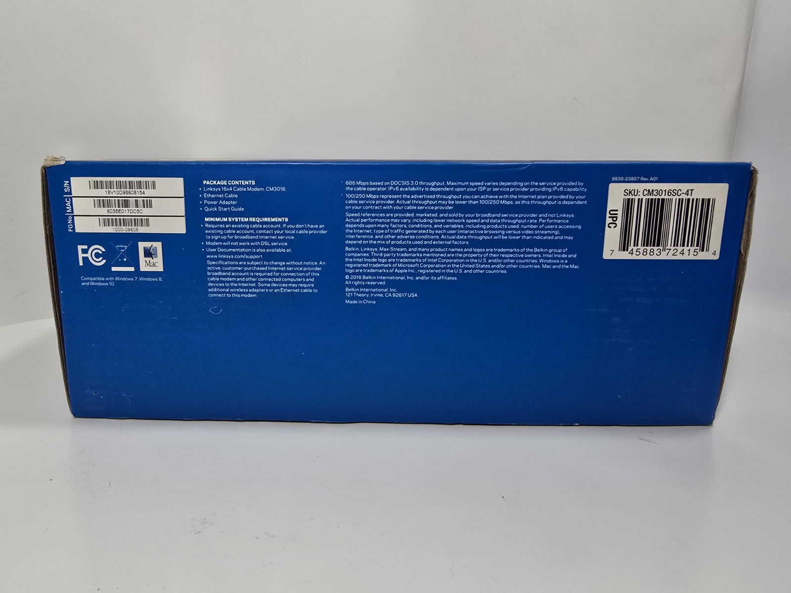 Linksys DOCSIS 3 16×4 Cable Modem (CM3016) Xfinity Spectrum New Open Box