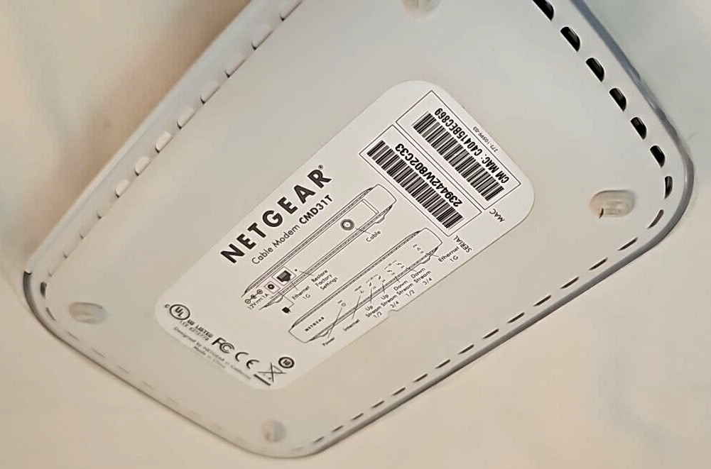 Netgear Wireless WiFi Cable Modem High Speed DOCSIS 3.0 340Mbps Gigabit Ethernet