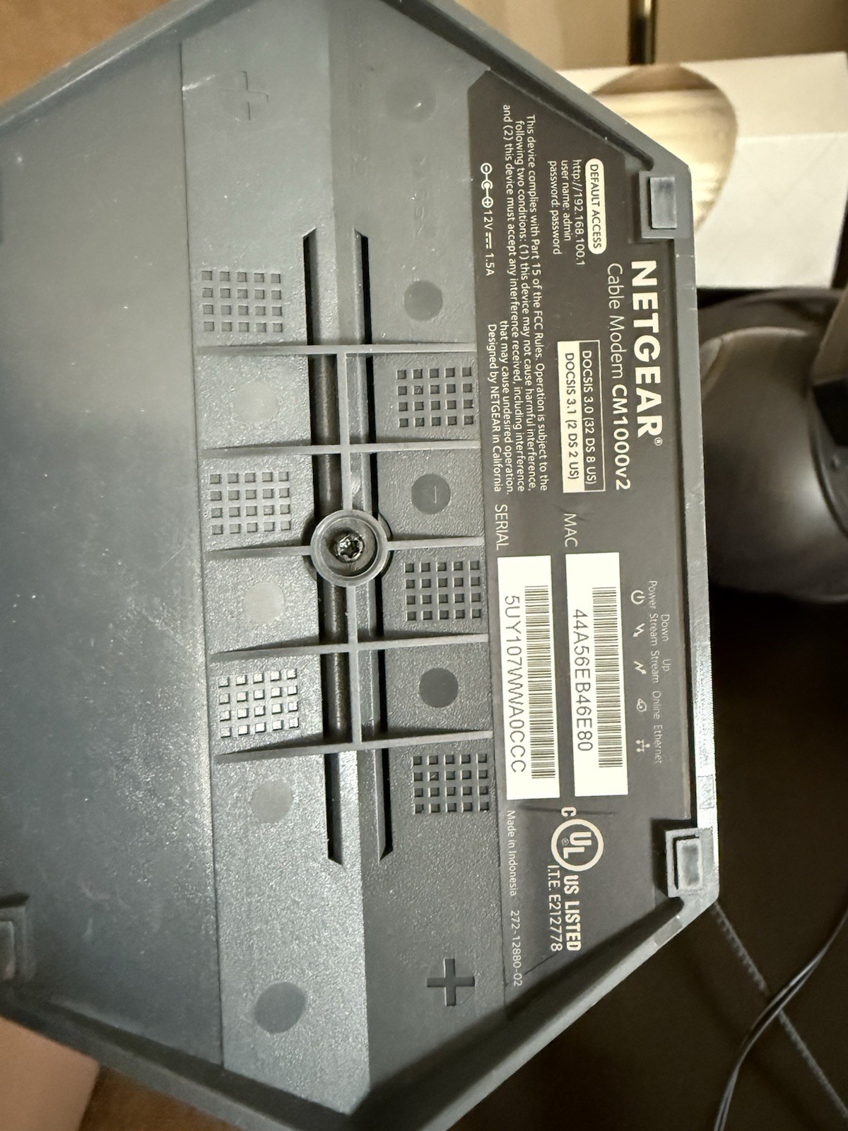 NETGEAR CM1000 CM1000V2 Nighthawk DOCSIS 3.1 Cable Modem