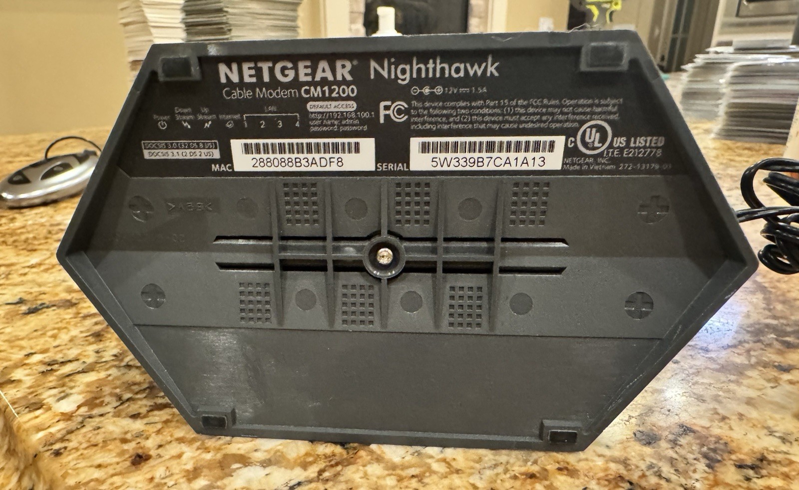 Netgear Nighthawk CM1200 Multi-Gig Speed Cable Modem DOCSIS 3.1