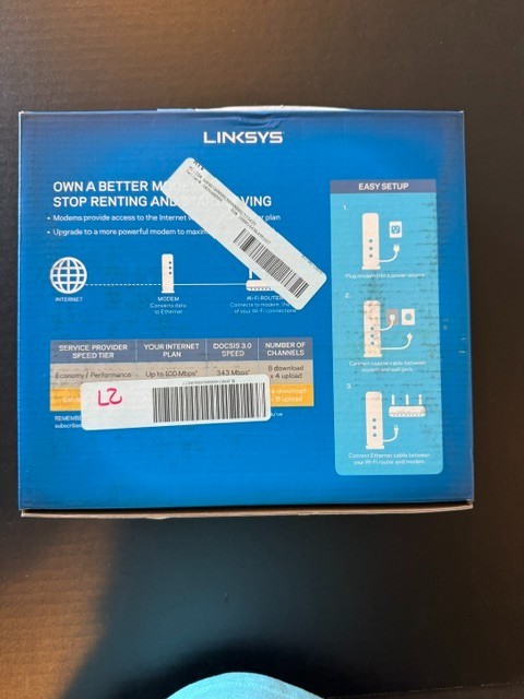 LINKSYS CM3024 High Speed DOCSIS 3.0 24×8 Cable Modem With Power Cable