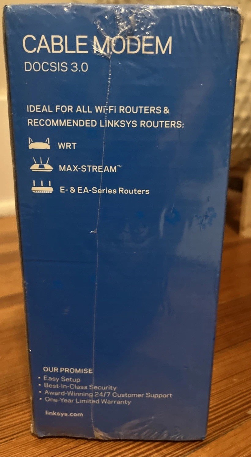 Linksys 24×8 Cable Modem CM3024 Intel Inside 960 Mbps Bonus Coax Cable NEW