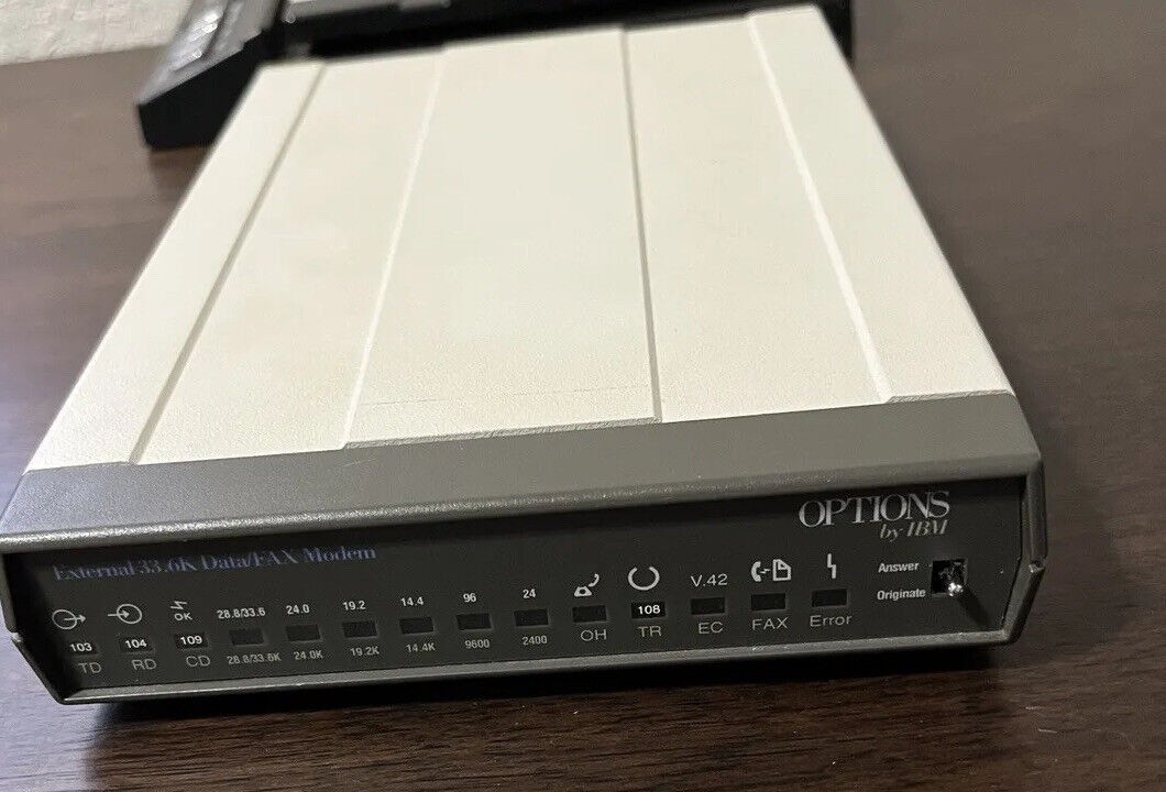 Options by IBM External 33.6K Data Fax Modem MT2834BL NO Power Supply