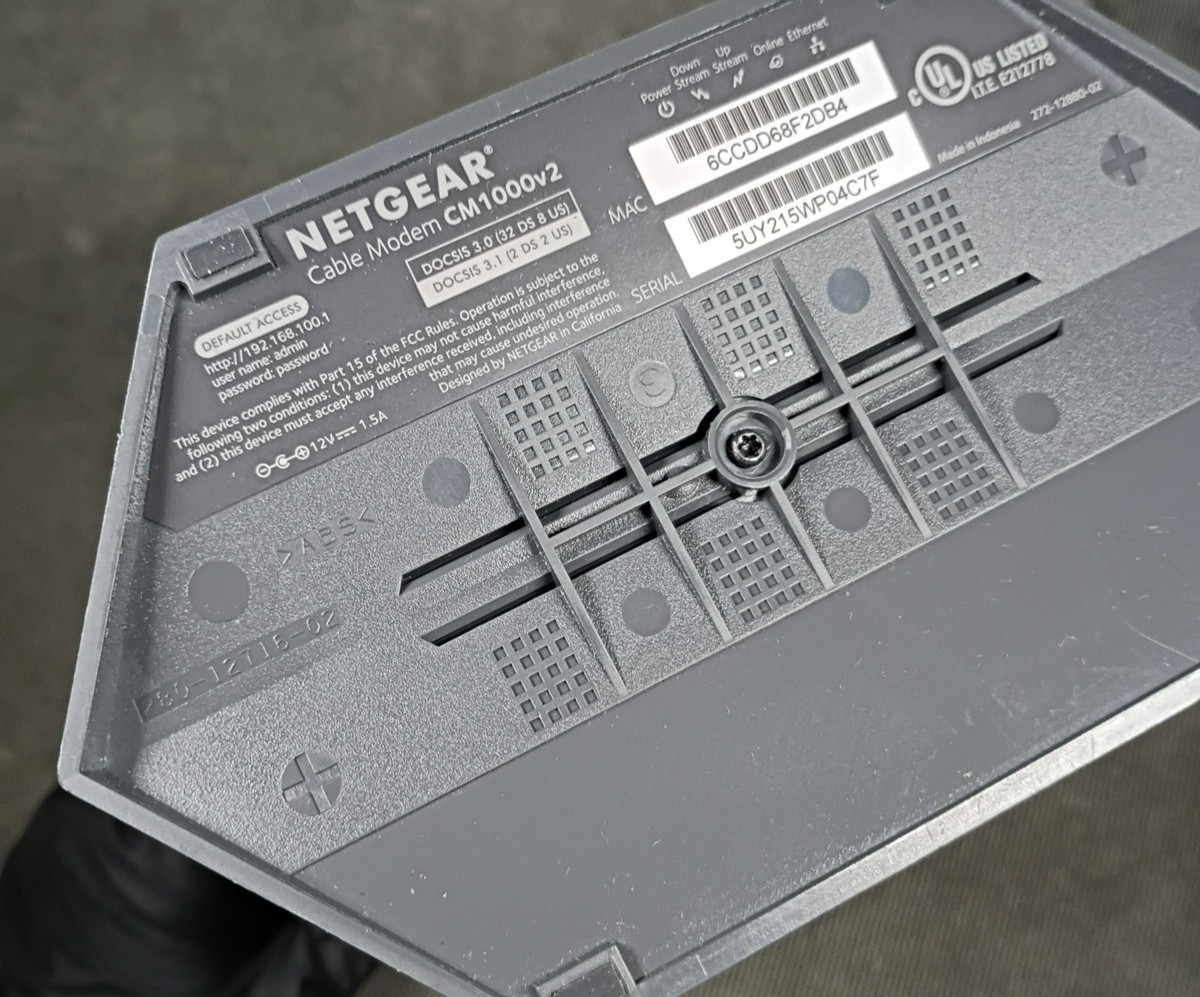 NETGEAR CM1000v2 Cable Modem With Power Cord – Used – Tested