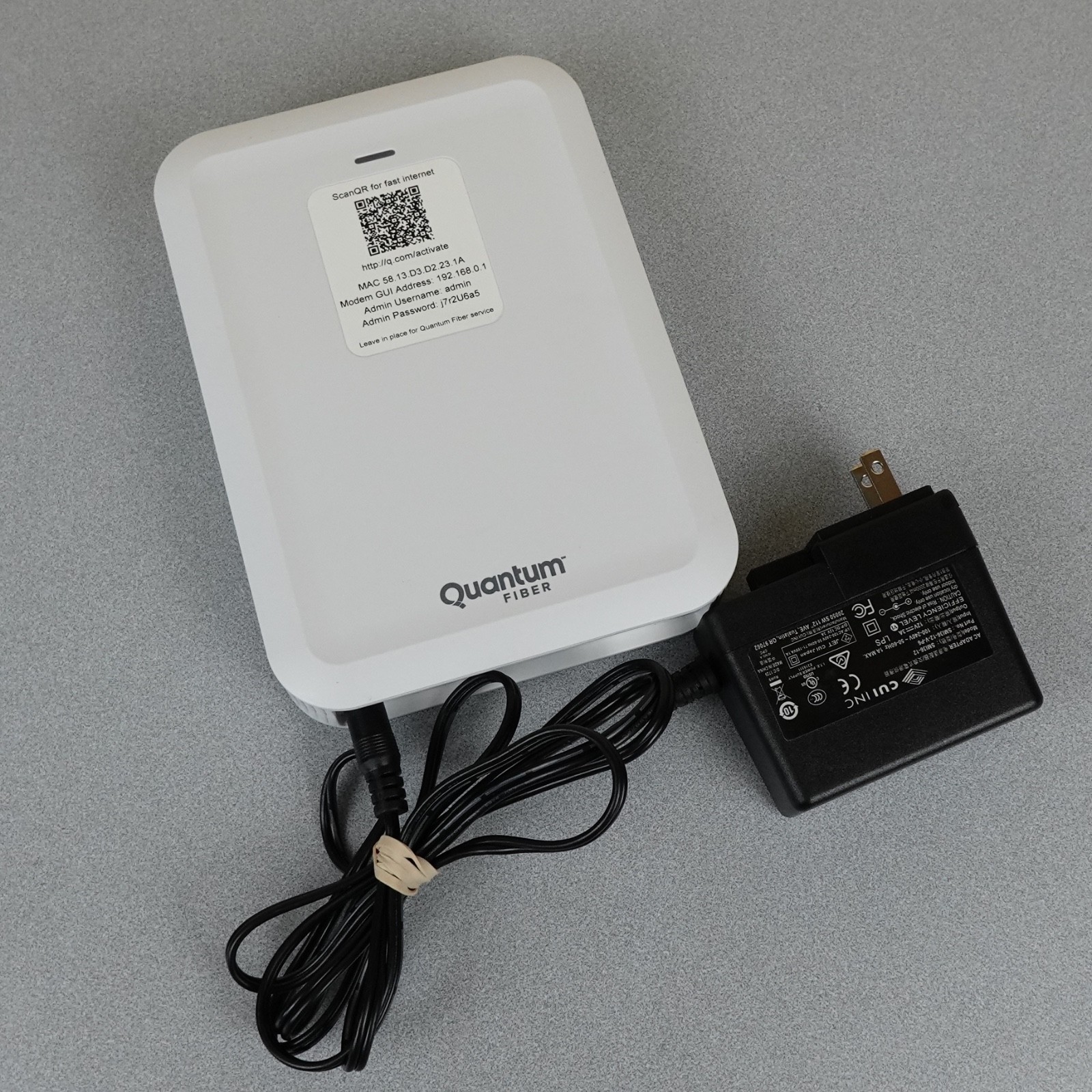 Quantum Fiber C5500XK High Performance Modem AC Power Adapter Good