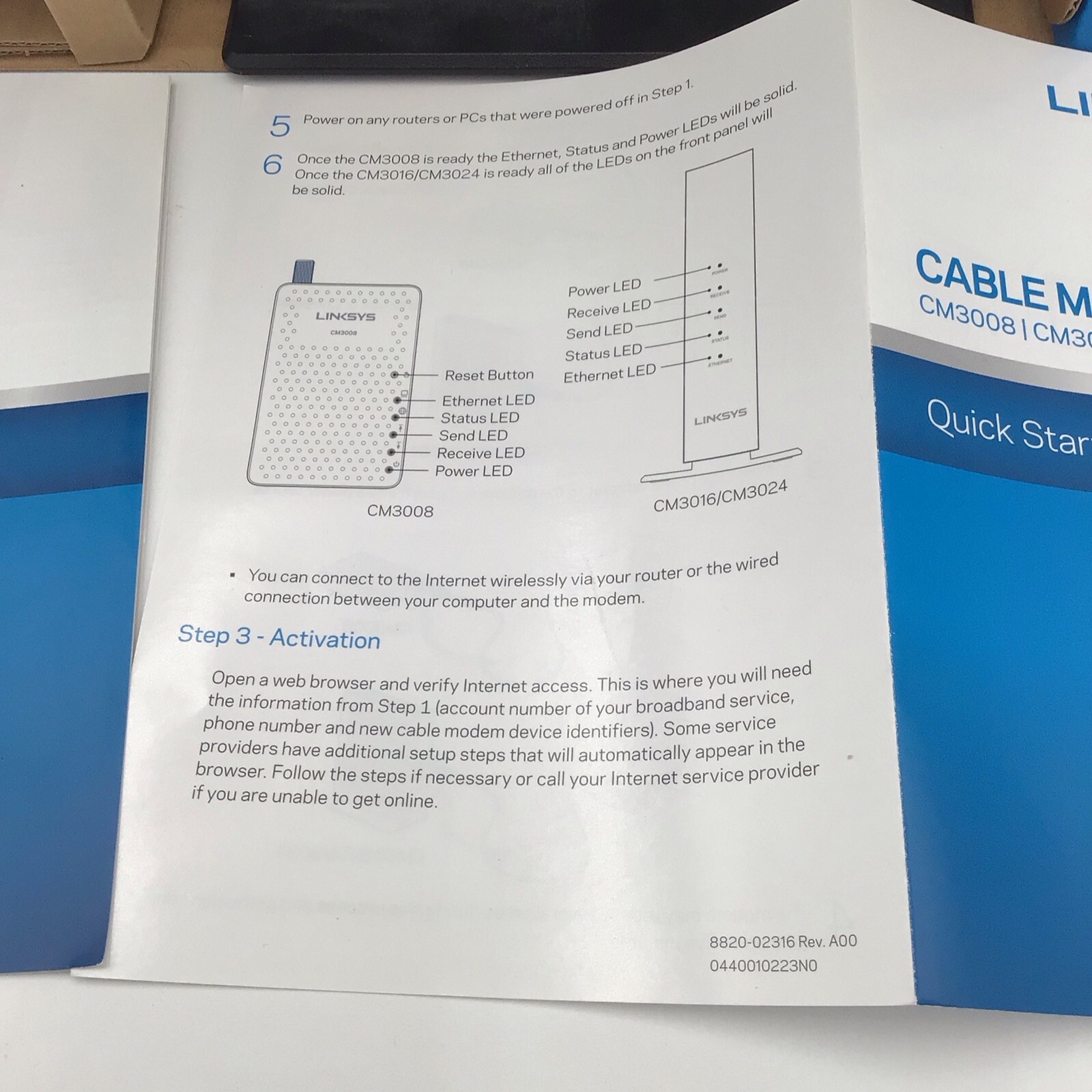 Linksys ‎B01DACQM9M 24×8 Cable Modem Intel Model# CM3024 Xfinity Cox Charter TWC