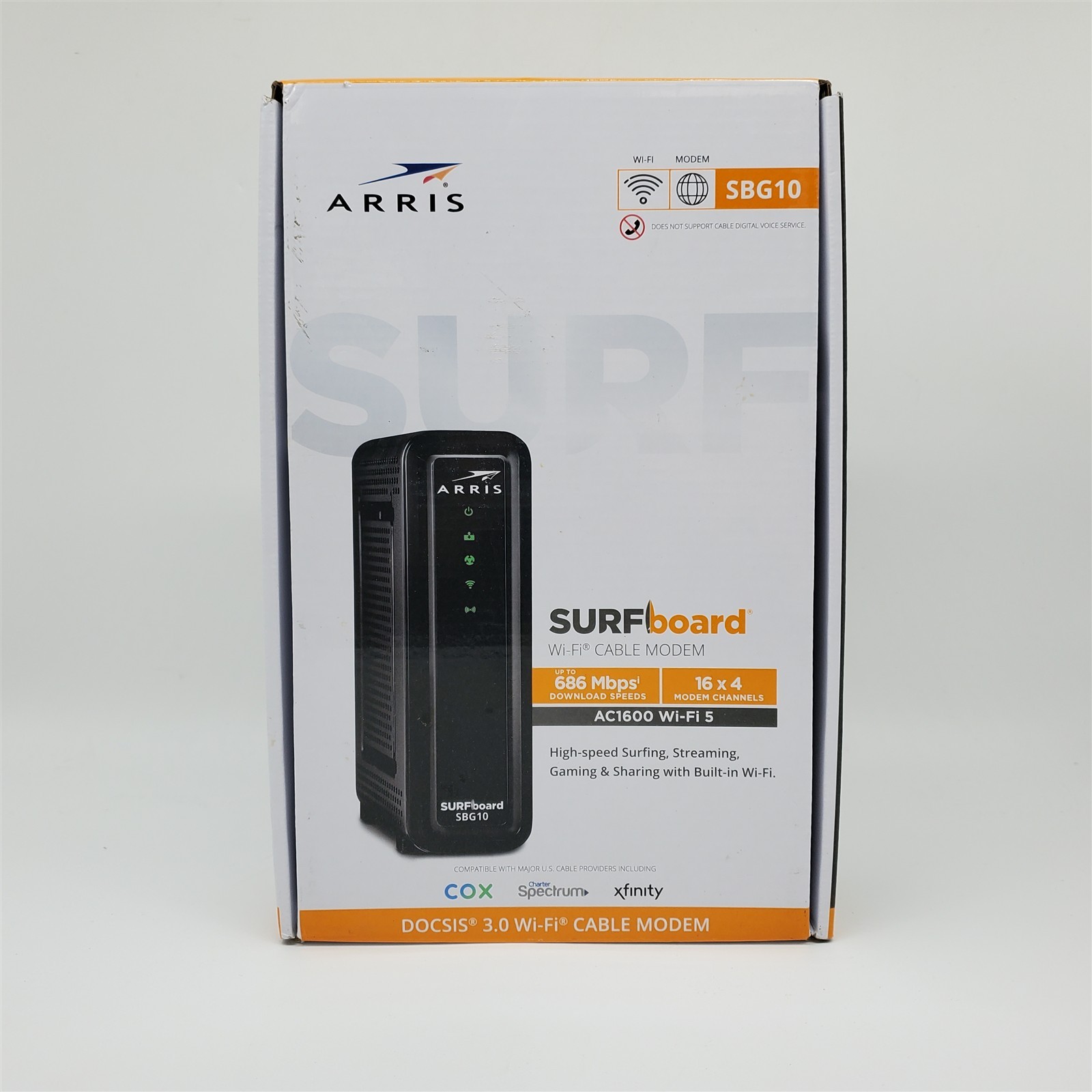 ARRIS SBG10 SURFboard AC1600 Dual-Band Cable Modem Router – Black