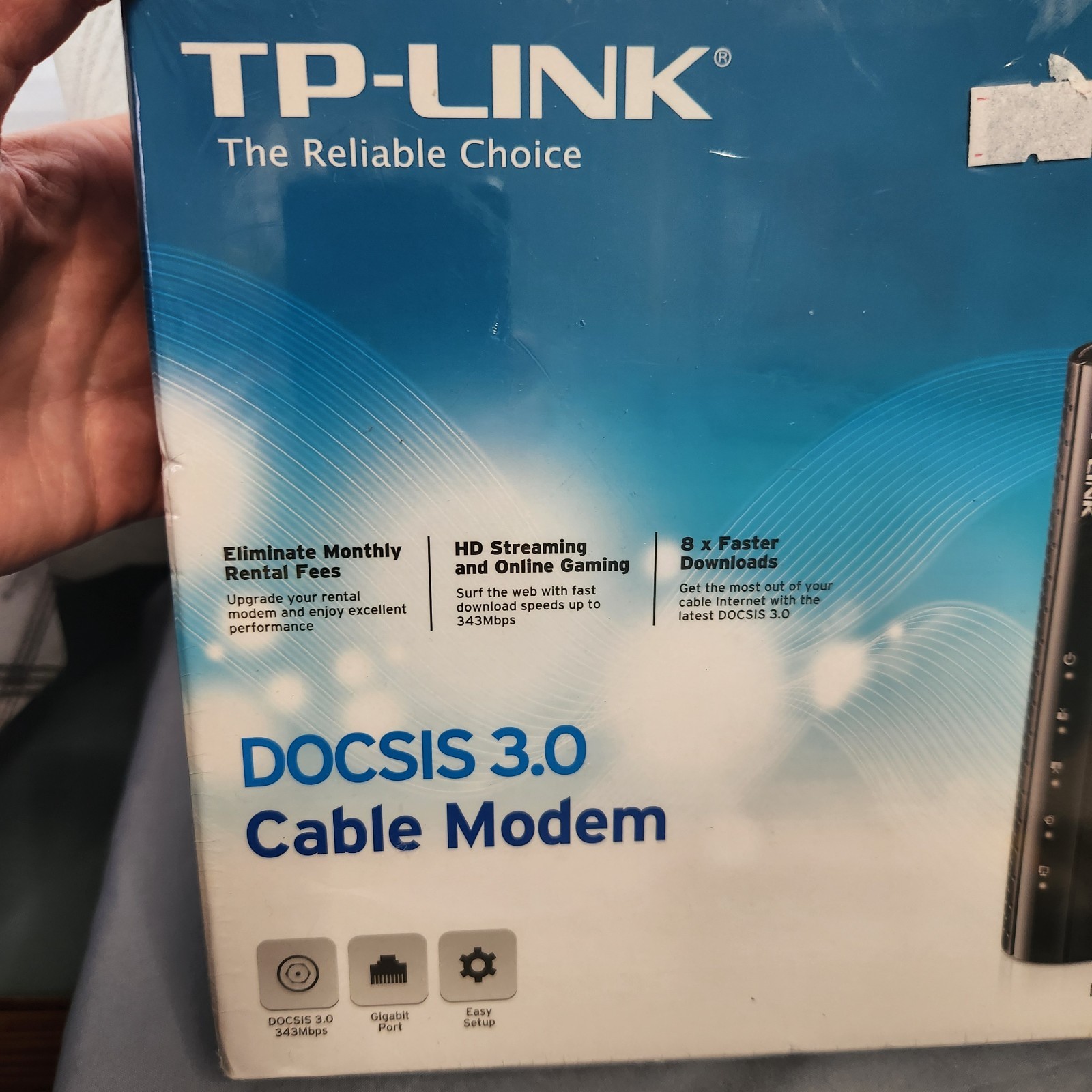 TP-Link TC-7610 DOCSIS 3.0 Cable Modem 343Mbps Gigabit Port Brand New Sealed