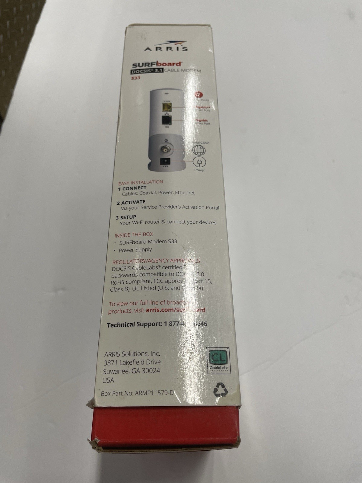 Arris Surfboard DOCSIS 3.1 3.5 Gbps Cable Modem (S33-RB)