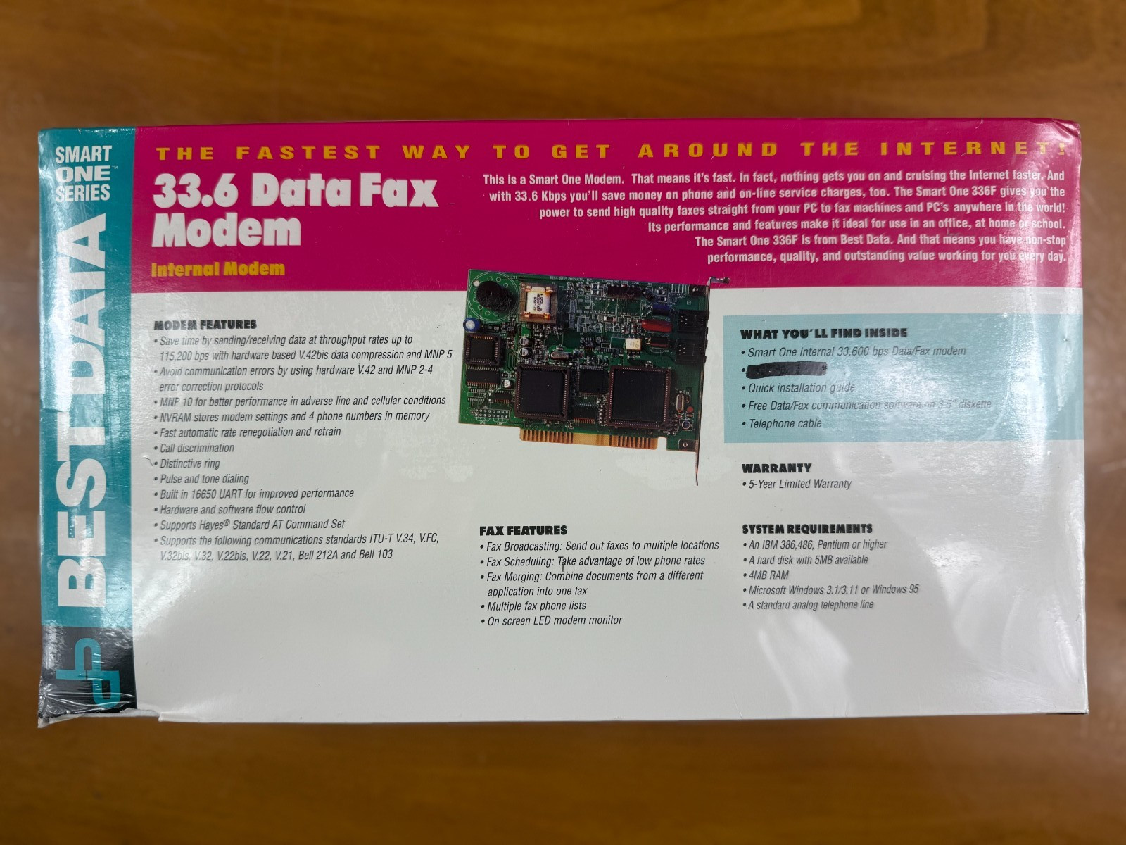 New Vintage Best Data Fax modem External 33.6 v.34 NIB