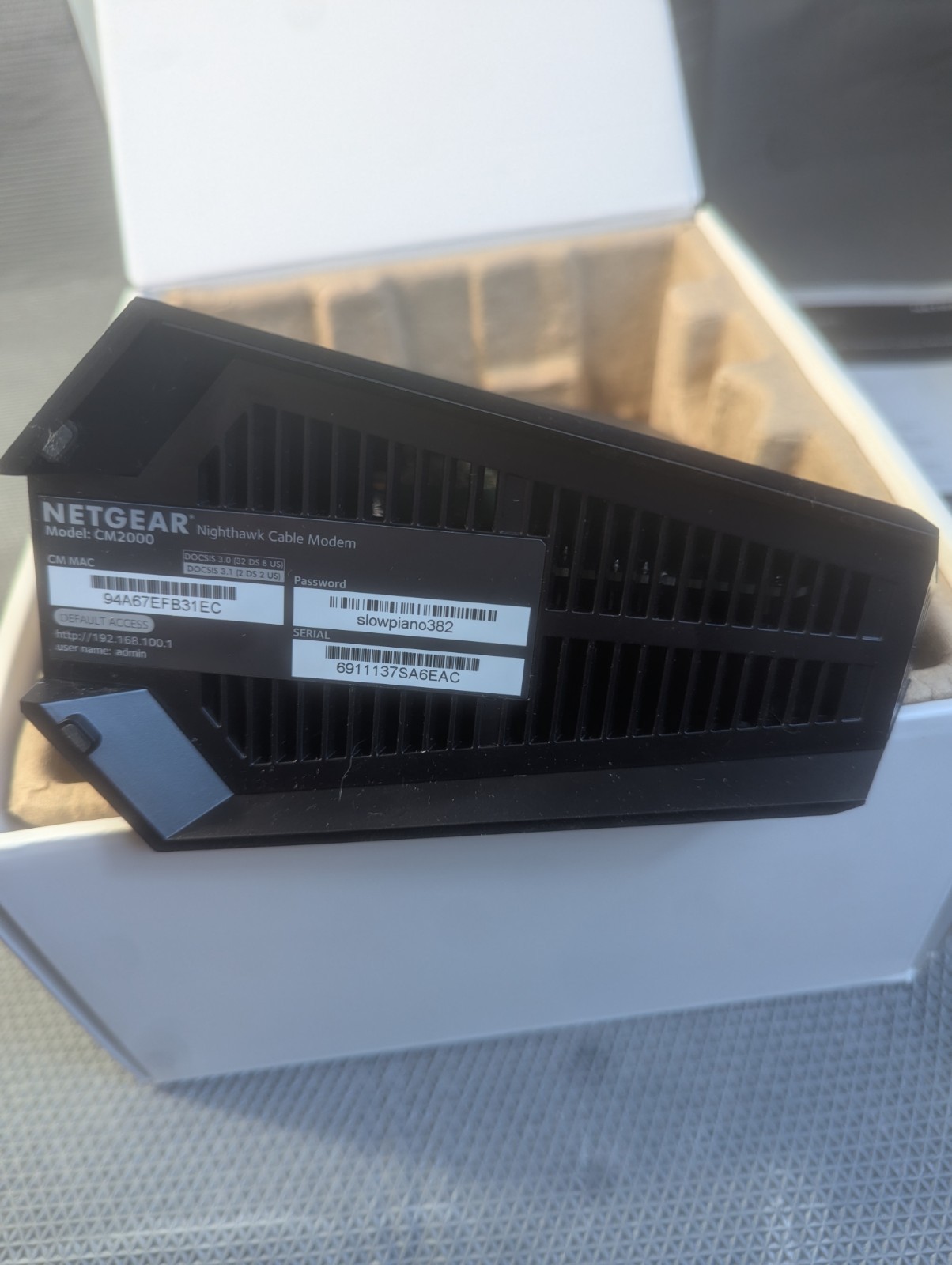 NETGEAR CM2000 Nighthawk 2.5 Gbps Multi Gig DOCSIS 3.1 Cable Modem