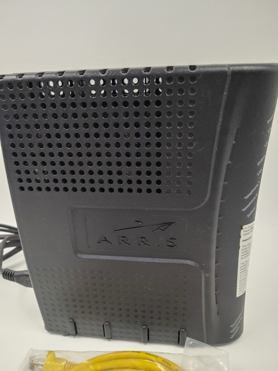 ARRIS TM602G/115 Touchstone Telephony Modem & Power Cord Computer Internet