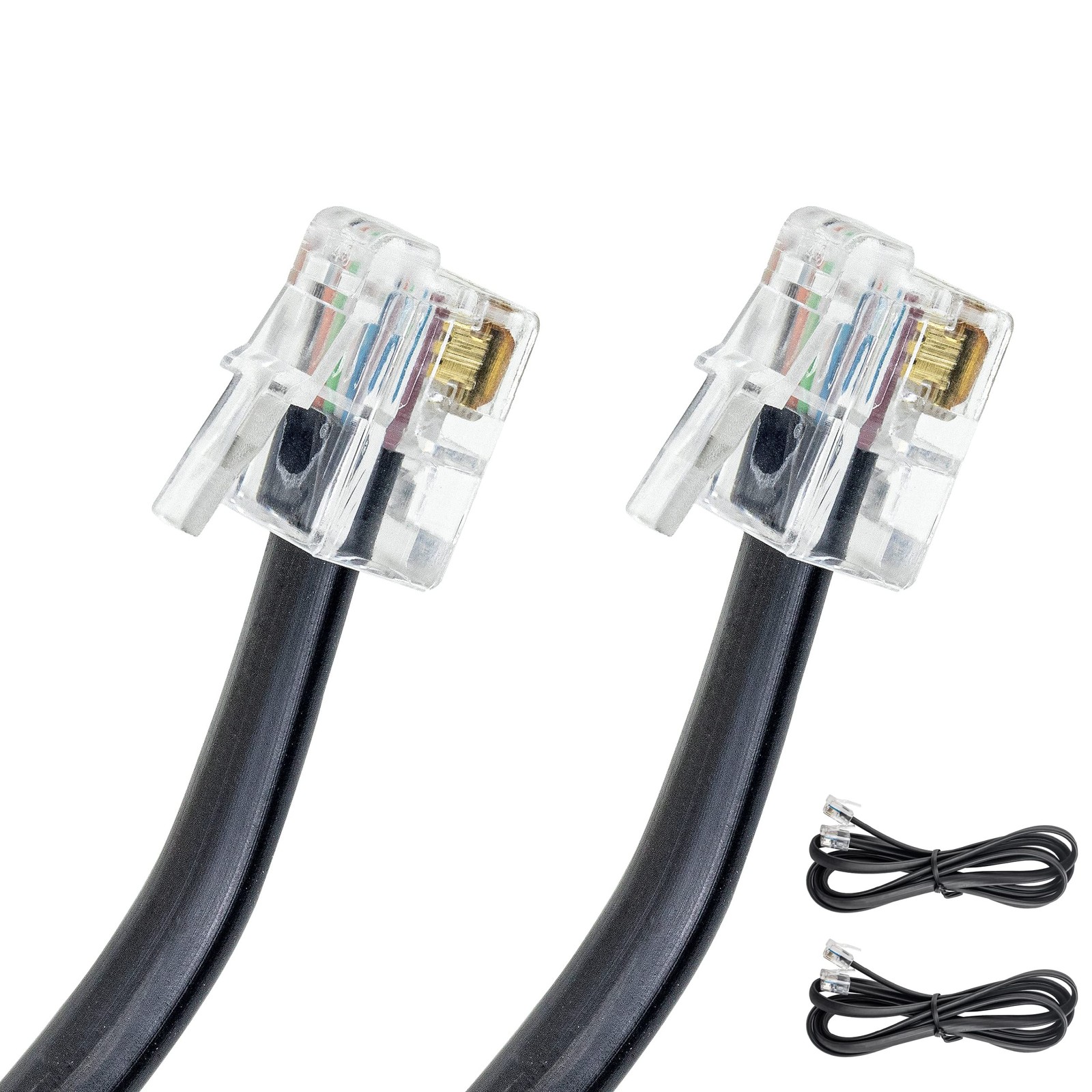 2 Pack 5 Feet RJ11 RJ12 Data Cable Heavy Duty Cash Register Drawer Kit