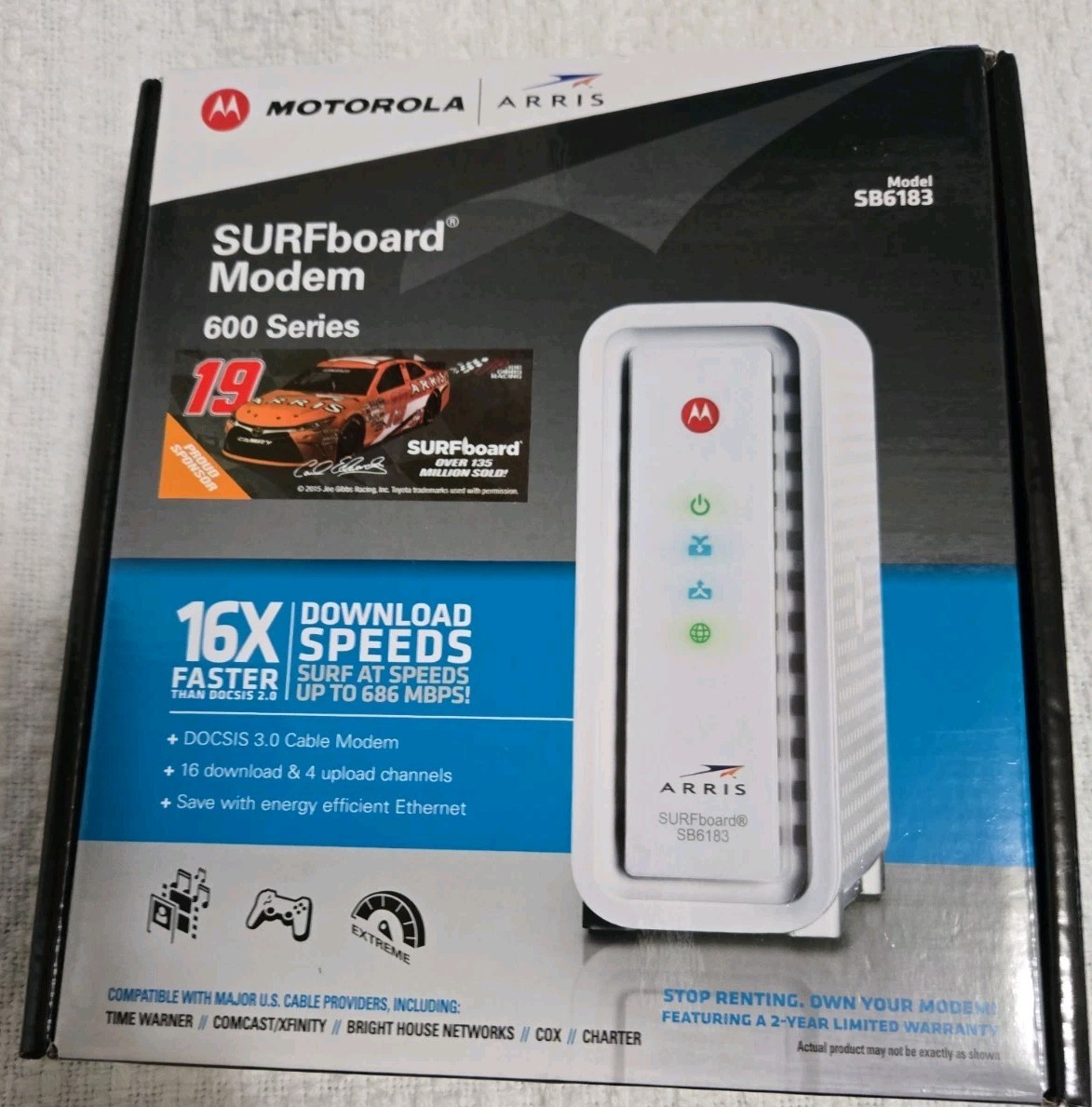 NEW Motorola Arris SURFBoard Wi-Fi Modem 600 Series Model: SB6183 (Open Box)
