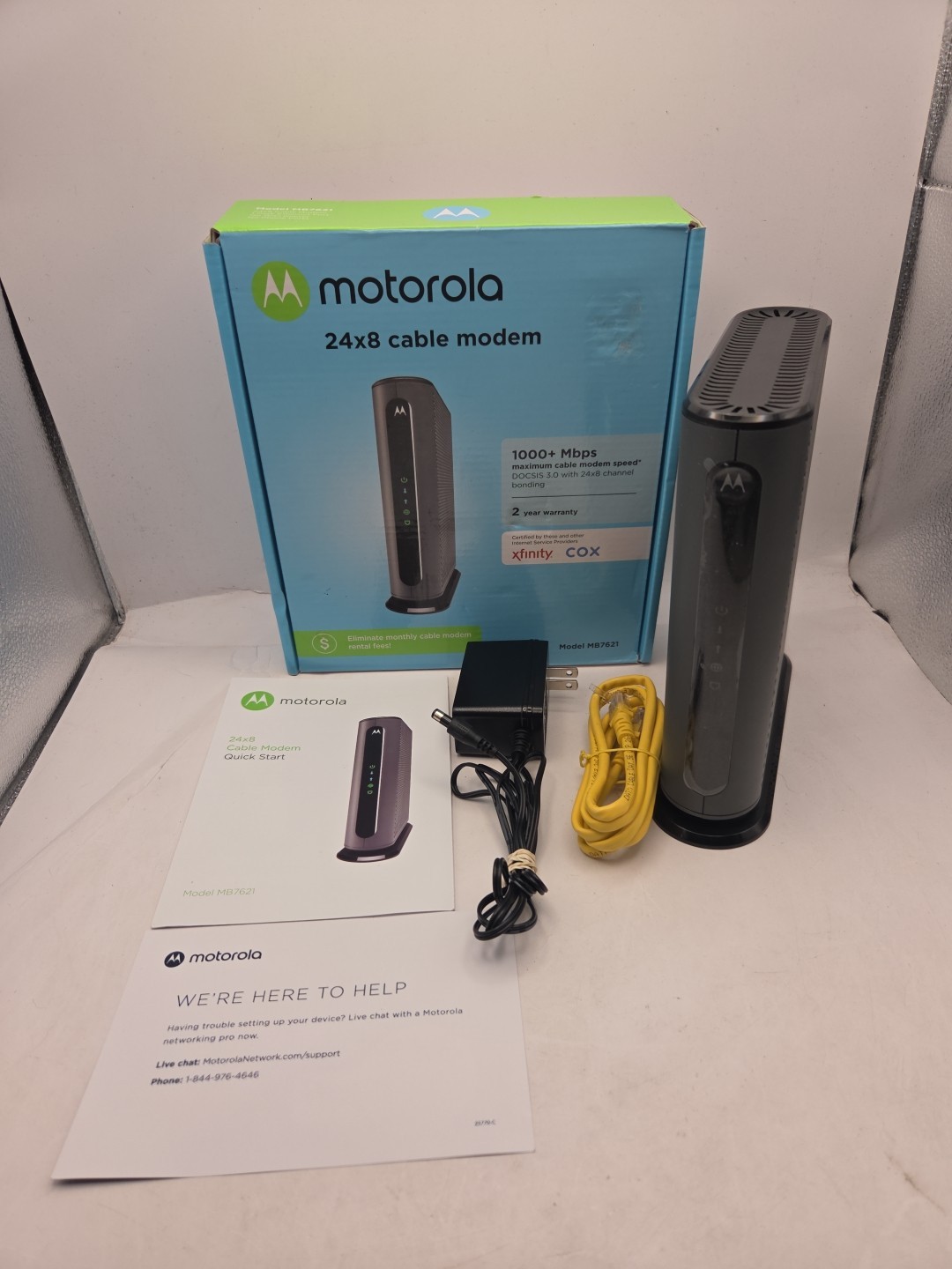 Motorola 24×8 Cable Modem Model MB7621 1000+ Mbps DOCSIS 3.0 – TESTED WORKS