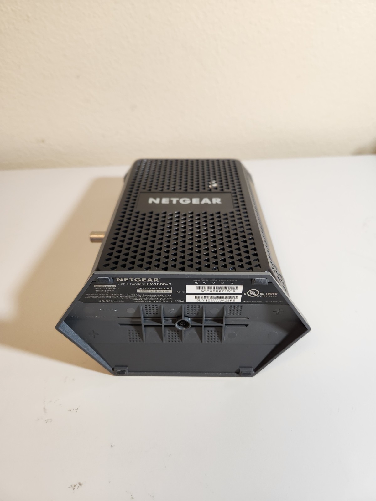 Netgear CM1000v2 DOCSIS 3.1 Cable Modem – No Power Cable