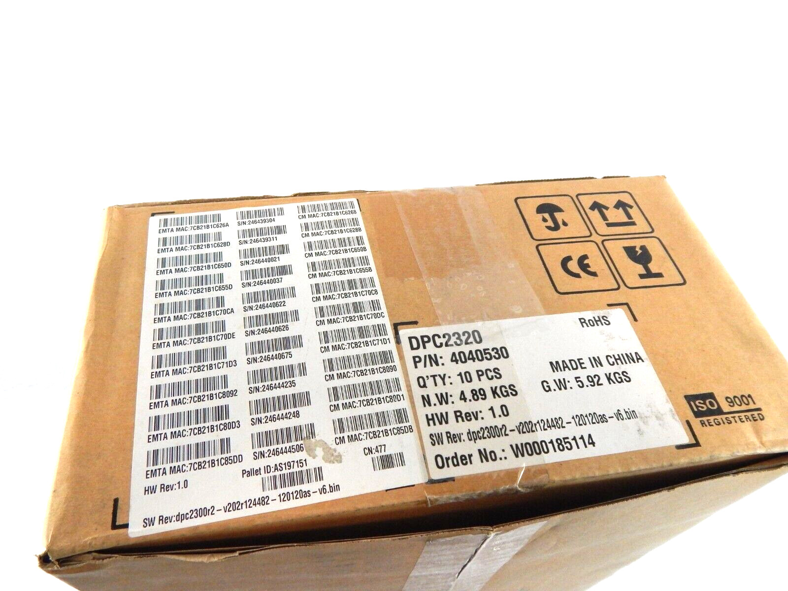 CISCO- DPC2320 CABLE MODEM WIRELESS ROUTER – 2.0 GATEWAY ETHERNET BOX OF 10 NEW
