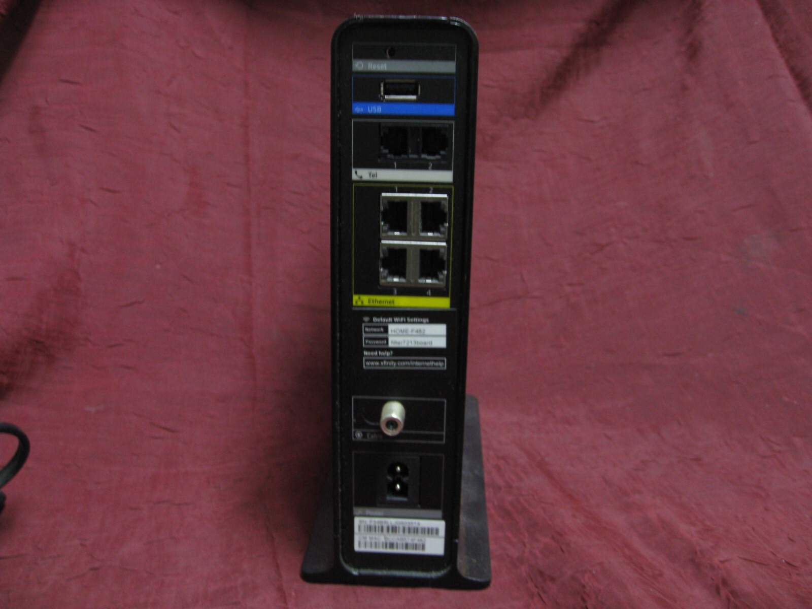 Arris Xfinity Comcast Wireless wired Modem Router TG862G/CT TG02DH7862CT & cord