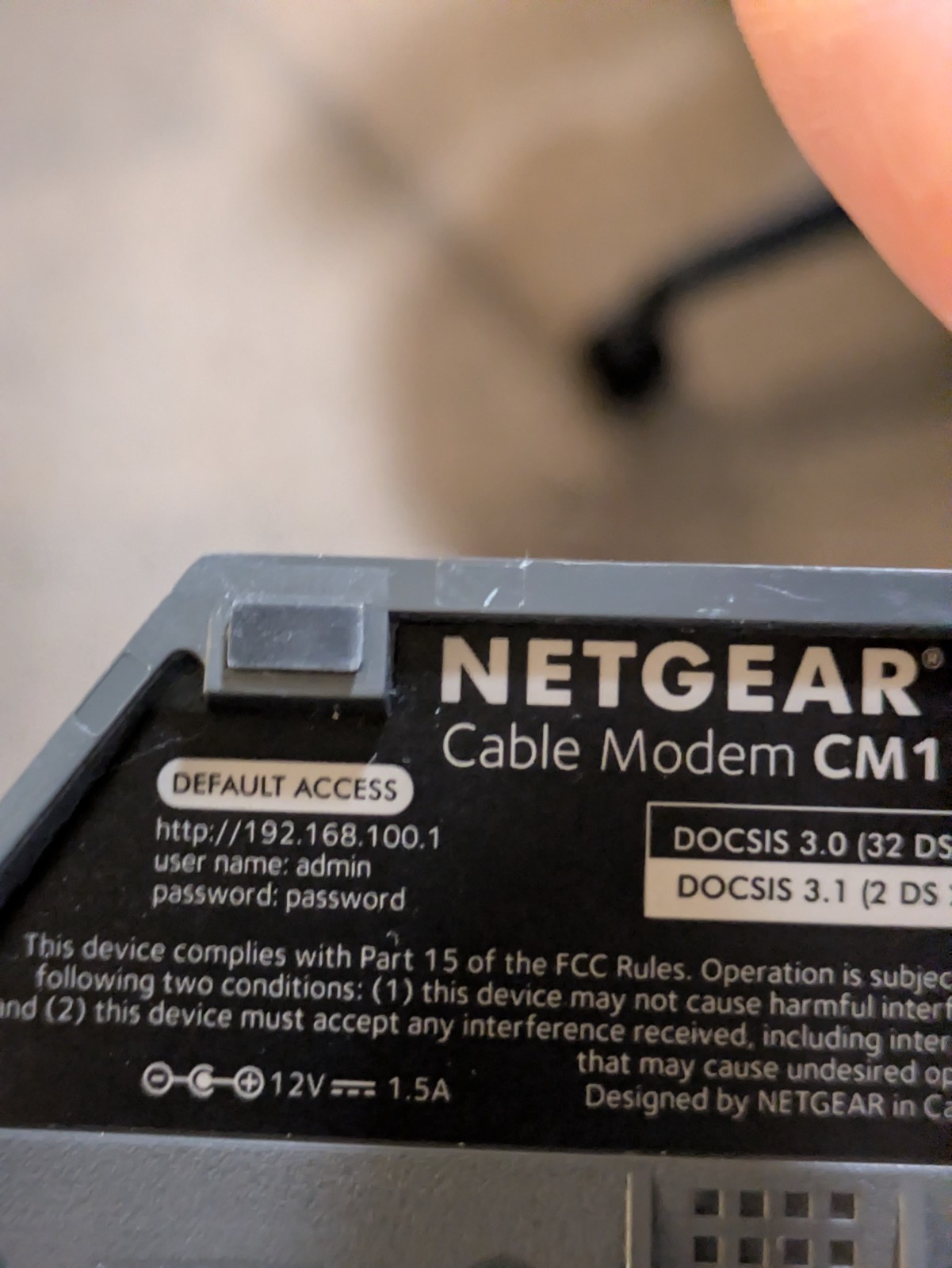NETGEAR Nighthawk Model CM1100 Multi-Gig Speed Cable Modem DOCSIS 3.1 Tested