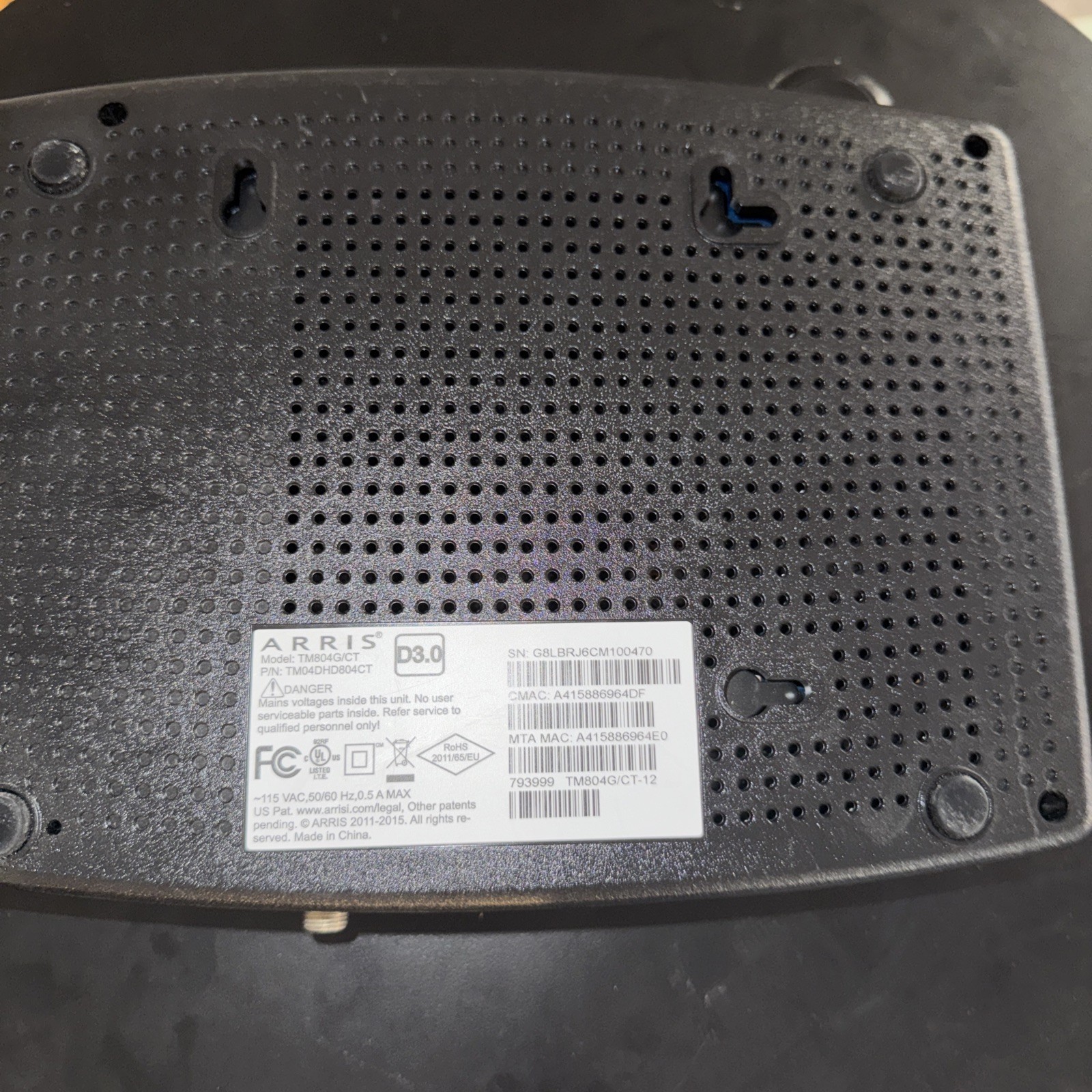 ARRIS Touchstone TM804G/CT 3.0 Internet and Telephone Telephony Modem
