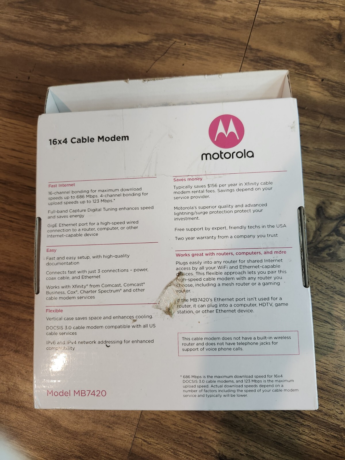Motorola MB74200 686mbps DOCSIS 3.0 Cable Modem
