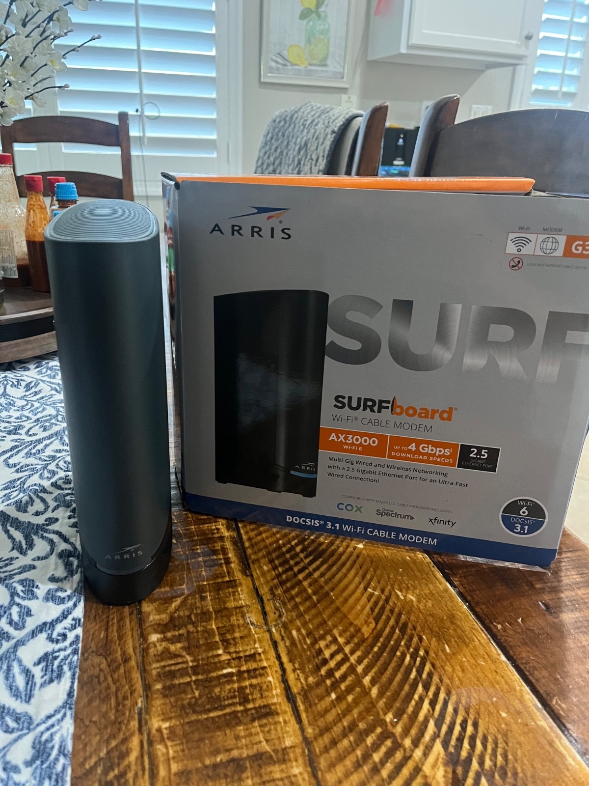 ARRIS SURFboard G36 DOCSIS 3.1 Wi-Fi 6 Cable Modem – Black