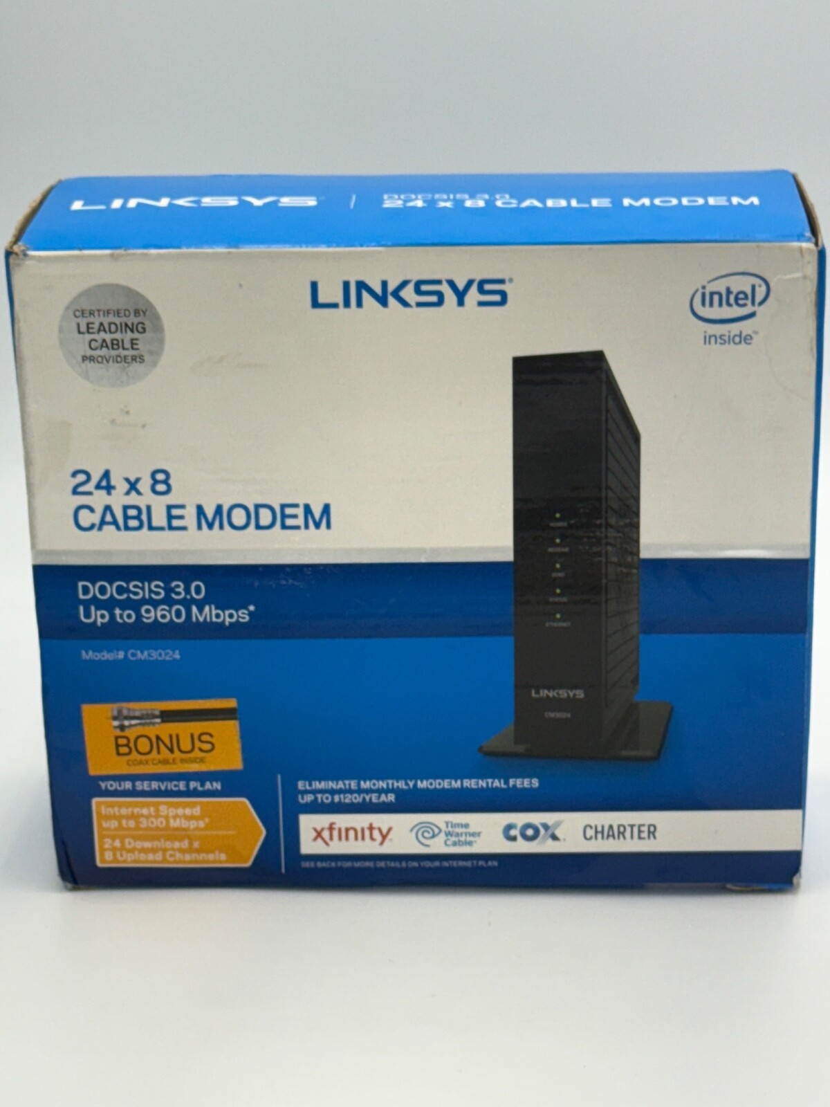LINKSYS CM3024 High Speed DOCSIS 3.0 24×8 Cable Modem Xfinity Cox Charter