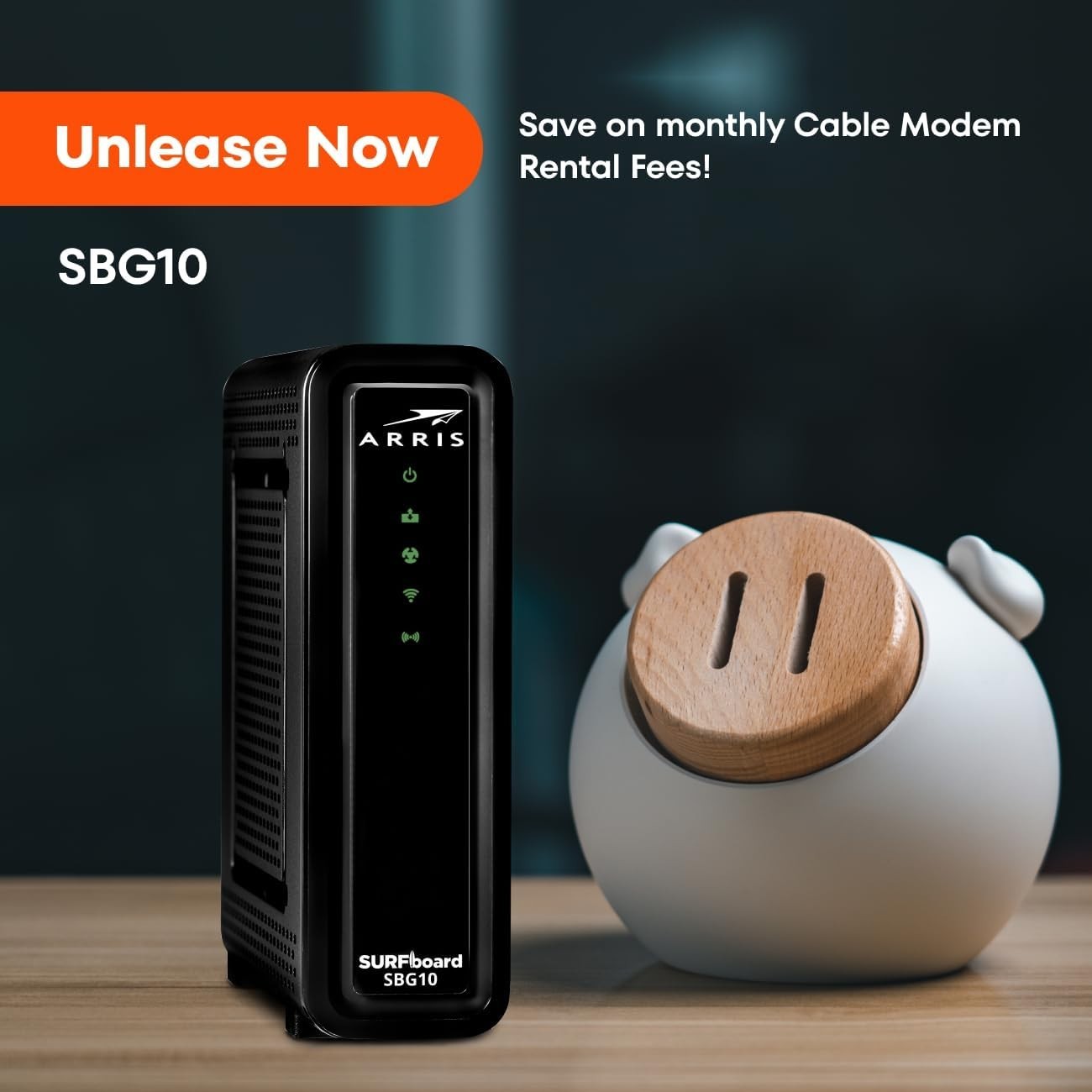 Arris SBG10 Cable Modem Router Combo Black DOCSIS 3.0 4 Ethernet Ports 400 Mbps