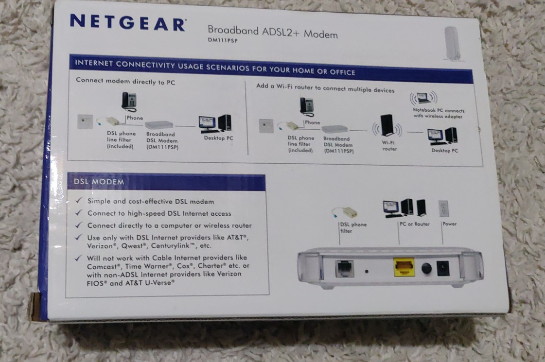 NETGEAR Broadband ADSL2+ Modem DM111PSP DSL Modem