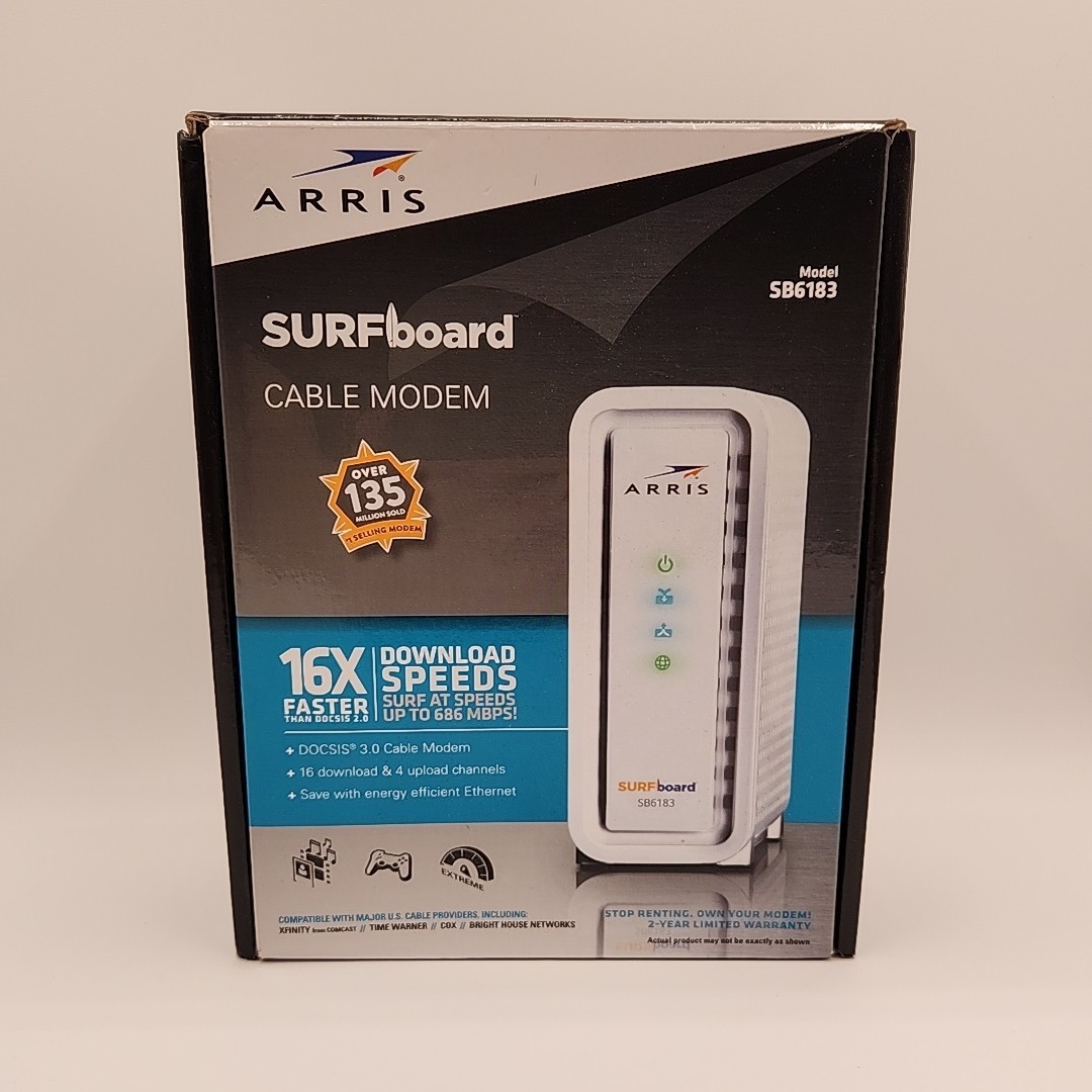 ARRIS SB6183 686 Mbps Cable Modem, White – 59243200300
