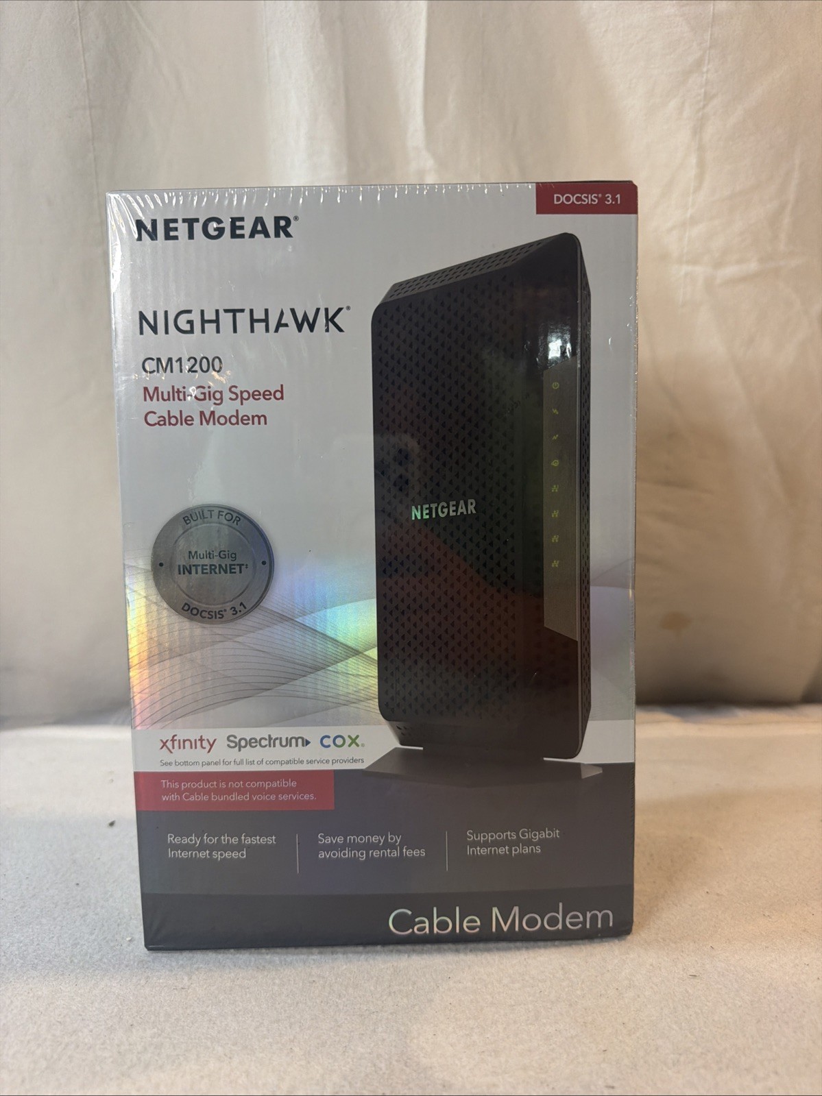 NETGEAR Nighthawk CM1200-100NAS DOCSIS 3.1 Cable Modem SEALED